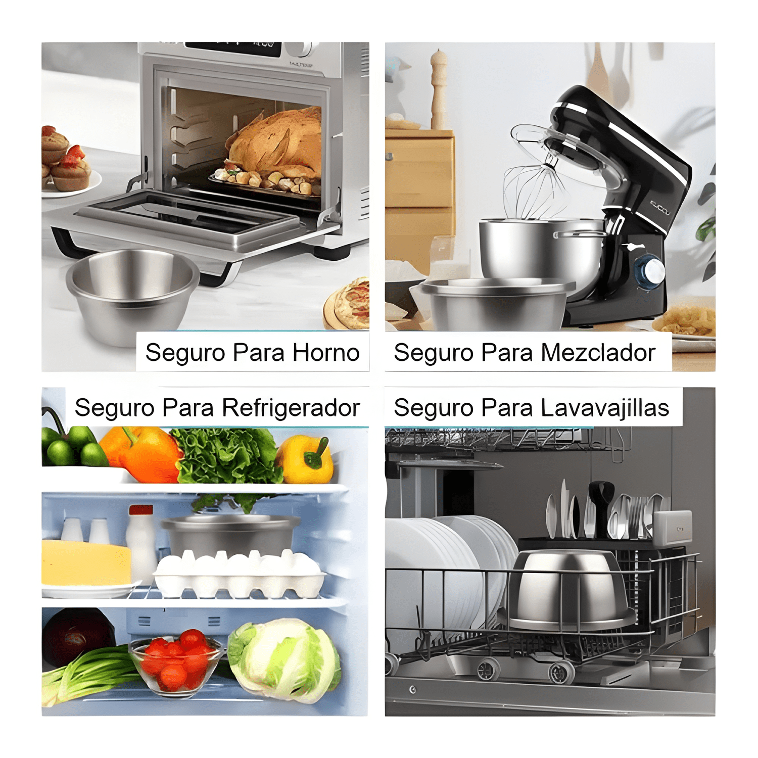 Bowl cocina reposteria ensalada acero inox 26 CM pack x 3-2