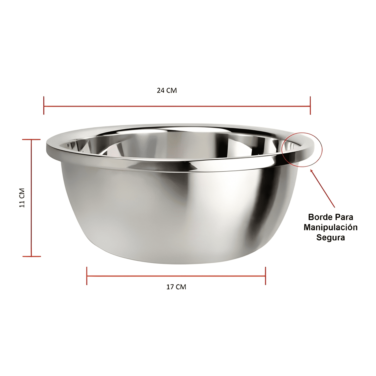 Bowl cocina reposteria ensalada acero inox 26 CM pack x 3-4