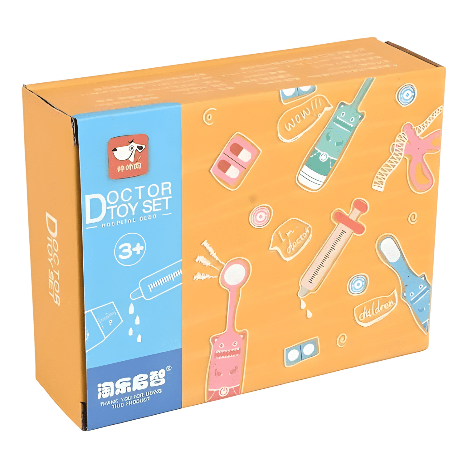 Set doctor juguete madera con estetoscopio para niños #4-3