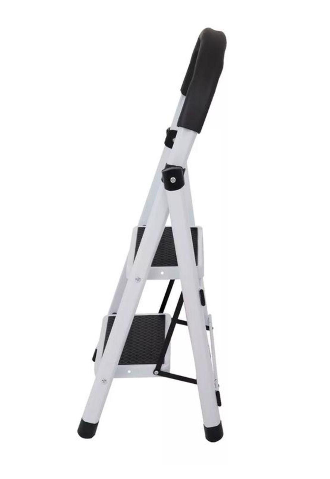 Escalera de acero plegable con 2 escalones color negro-1