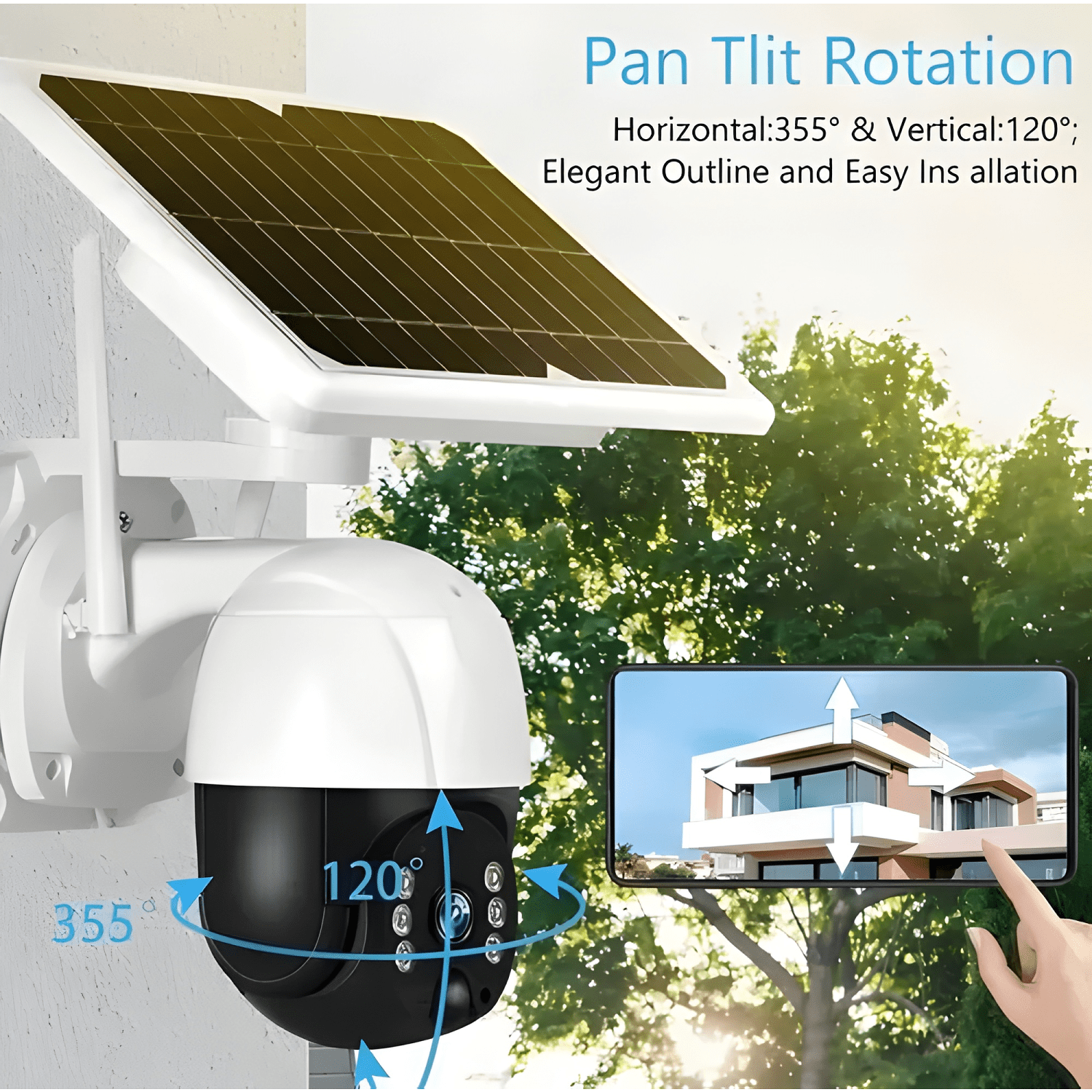 Cámara Robot Ip67 Solar 1080p Tipo Domo Solar Wifi Blanco-2