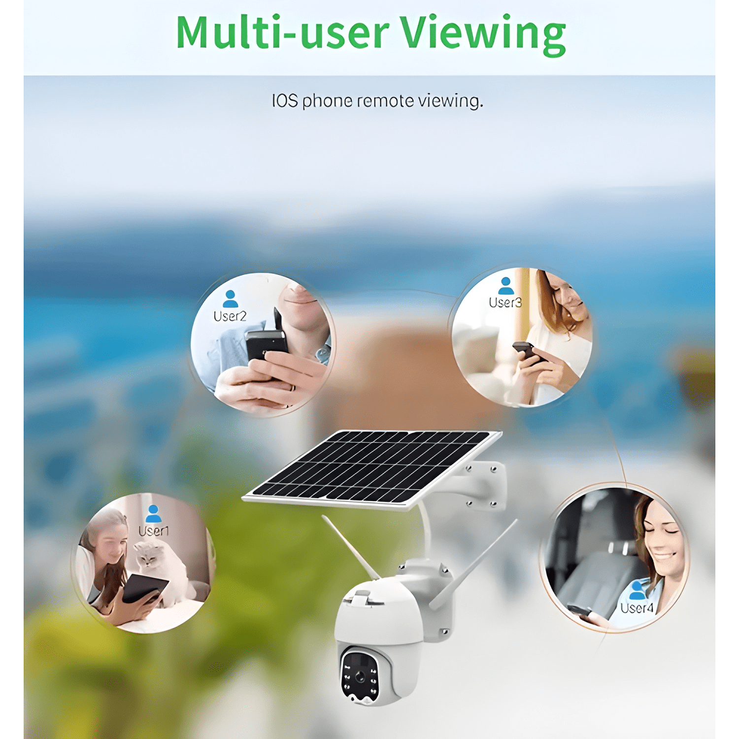 Cámara Robot Ip67 Solar 1080p Tipo Domo Solar Wifi Blanco-4
