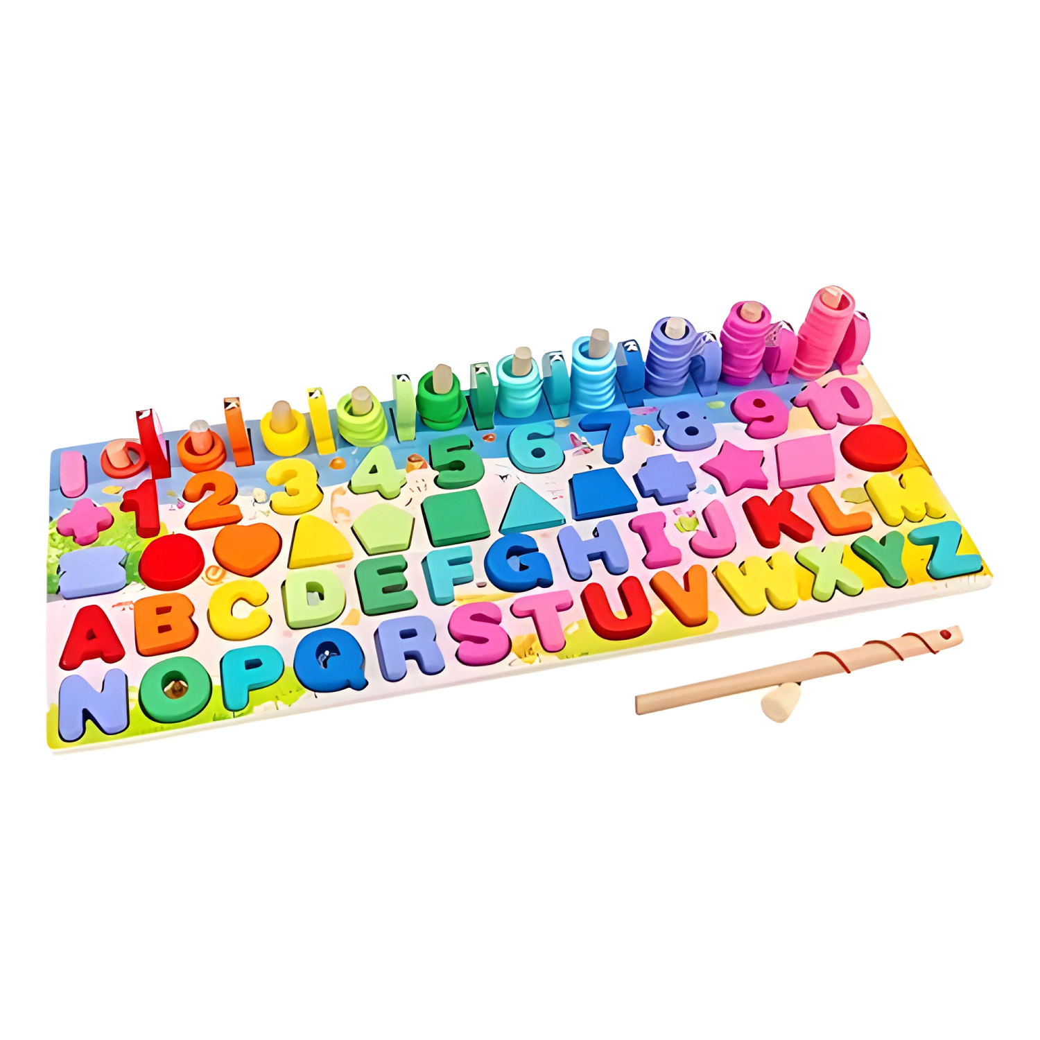 Tablero de madera pesca magnética para niños montessori-0