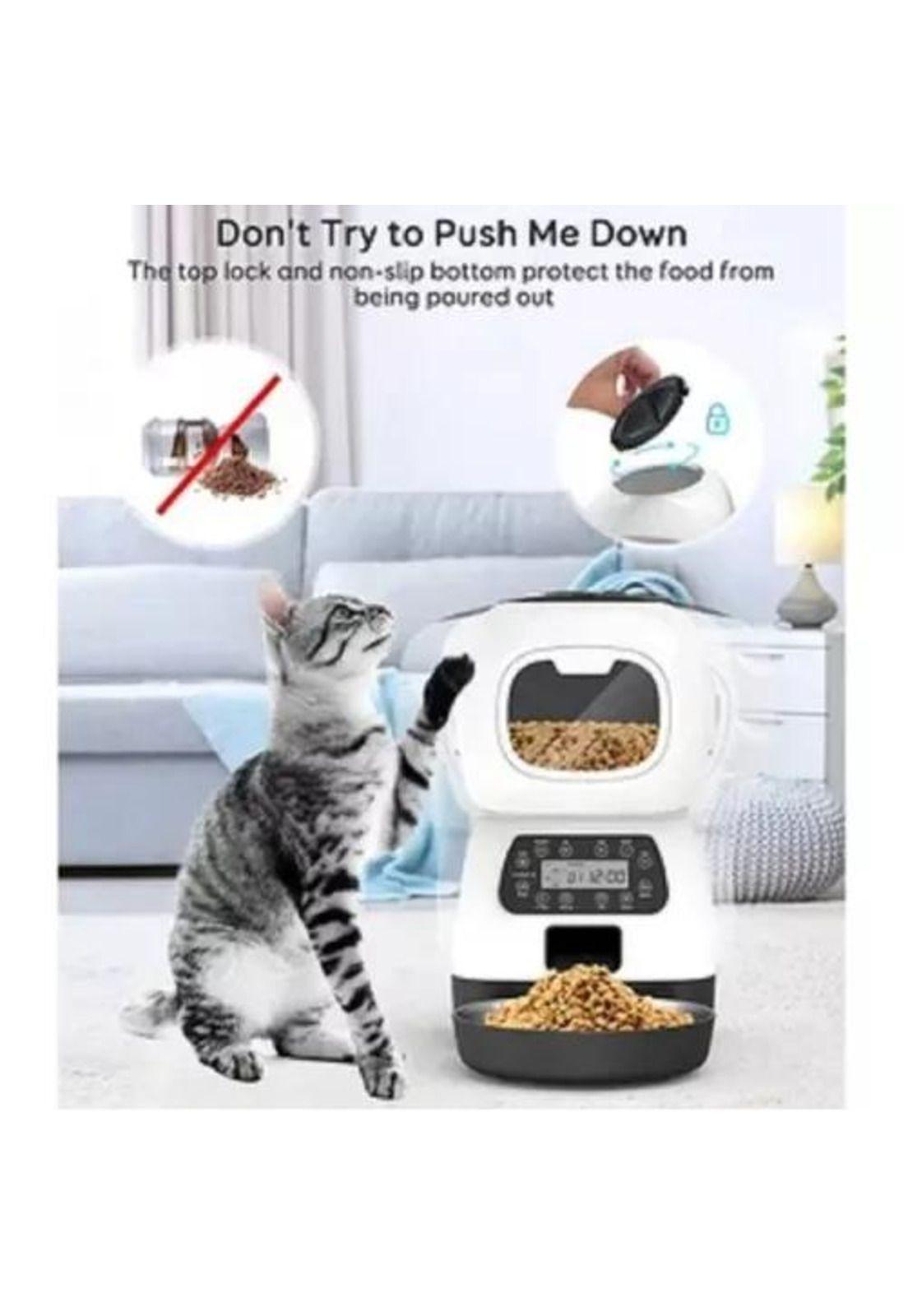 Dispensador Automático de Alimentos para Mascotas - Color Blanco-4