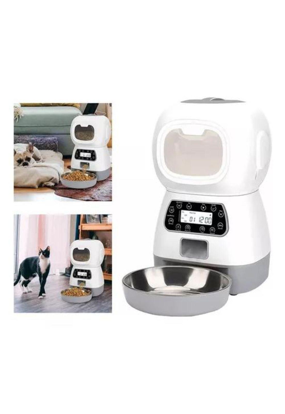 Dispensador Automático de Alimentos para Mascotas - Color Blanco-5