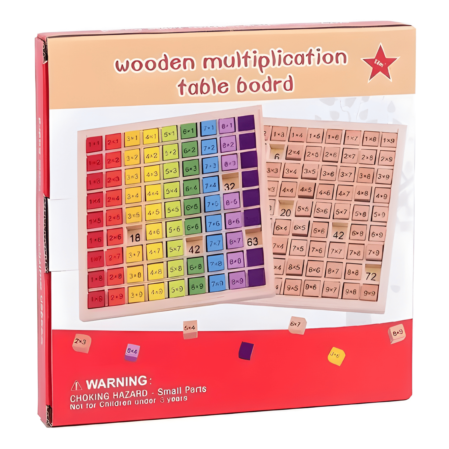 Tabla de multiplicar juguete didáctico de madera para niños-3