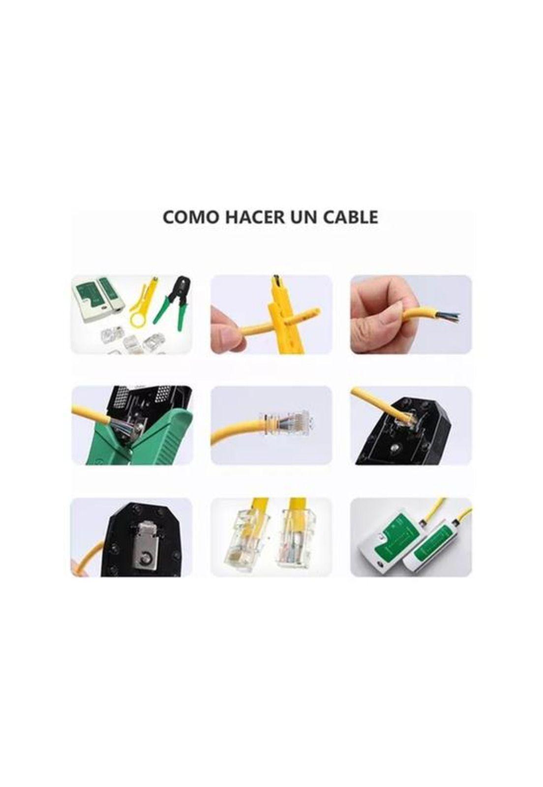 Kit de herramientas cableado redes básico, color negro-3