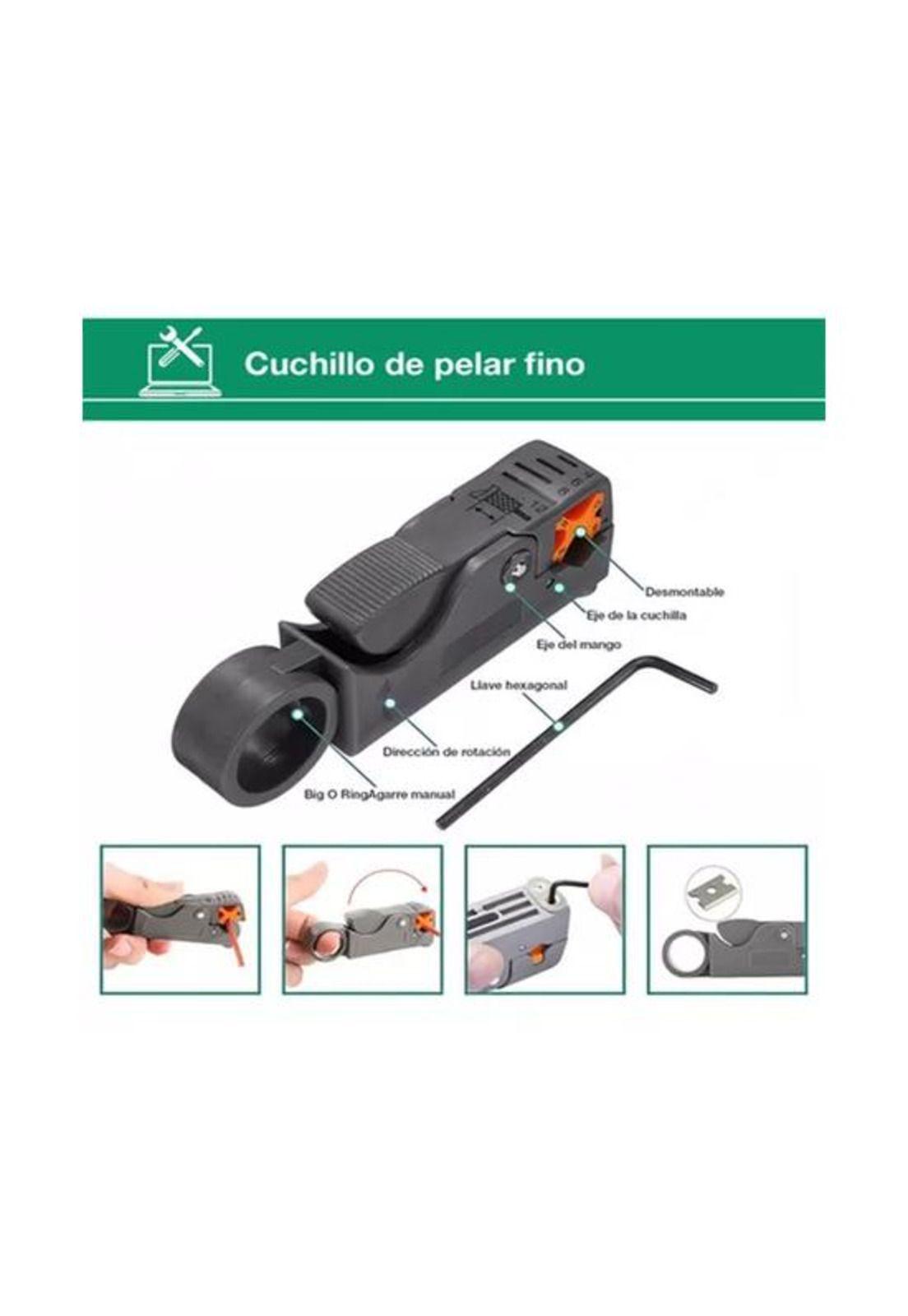 Kit de herramientas cableado redes básico, color negro-6
