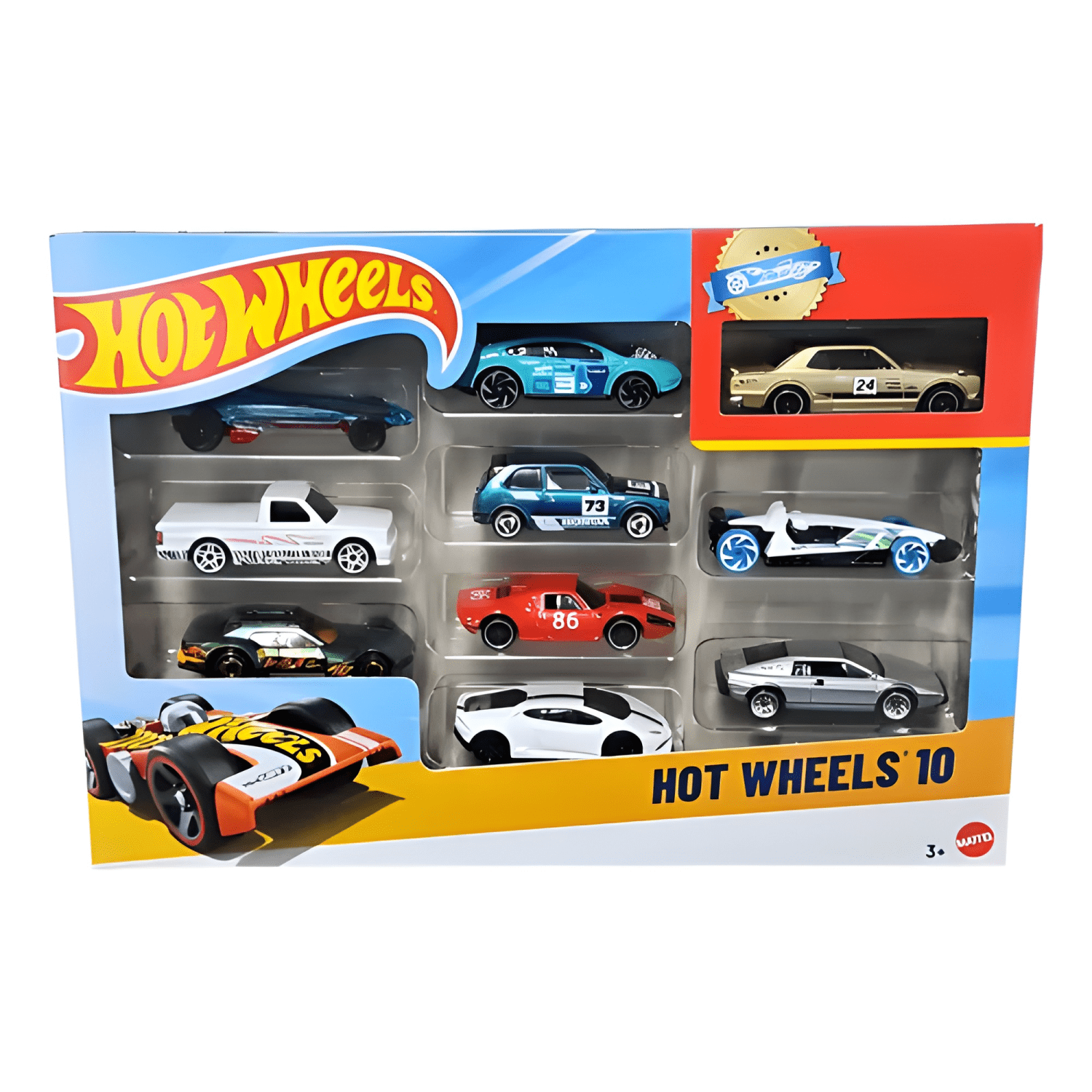 Pack 10 autos Hot Wheels coleccionables escala 1:64-1
