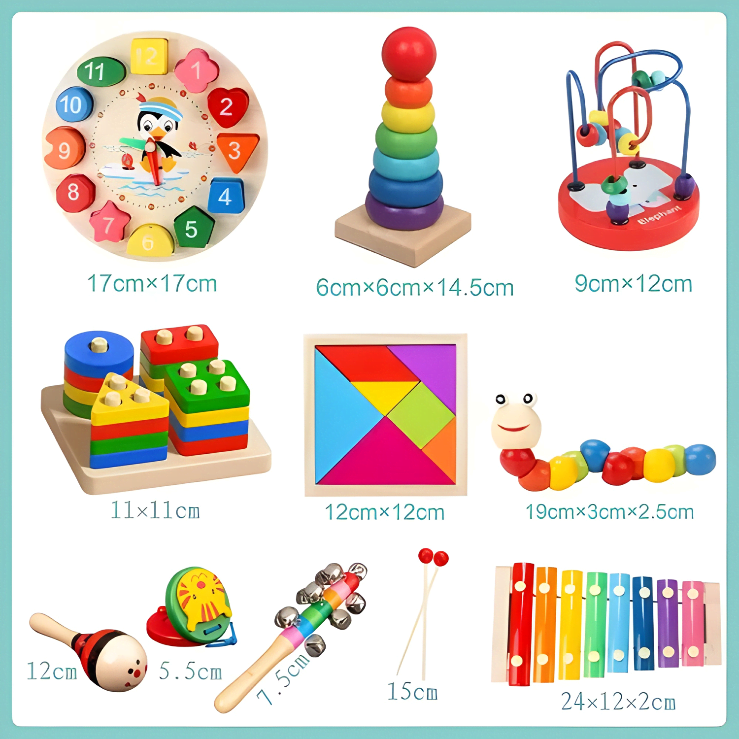 10Pcs juego didáctico sensorial bebé estimulación #2-1