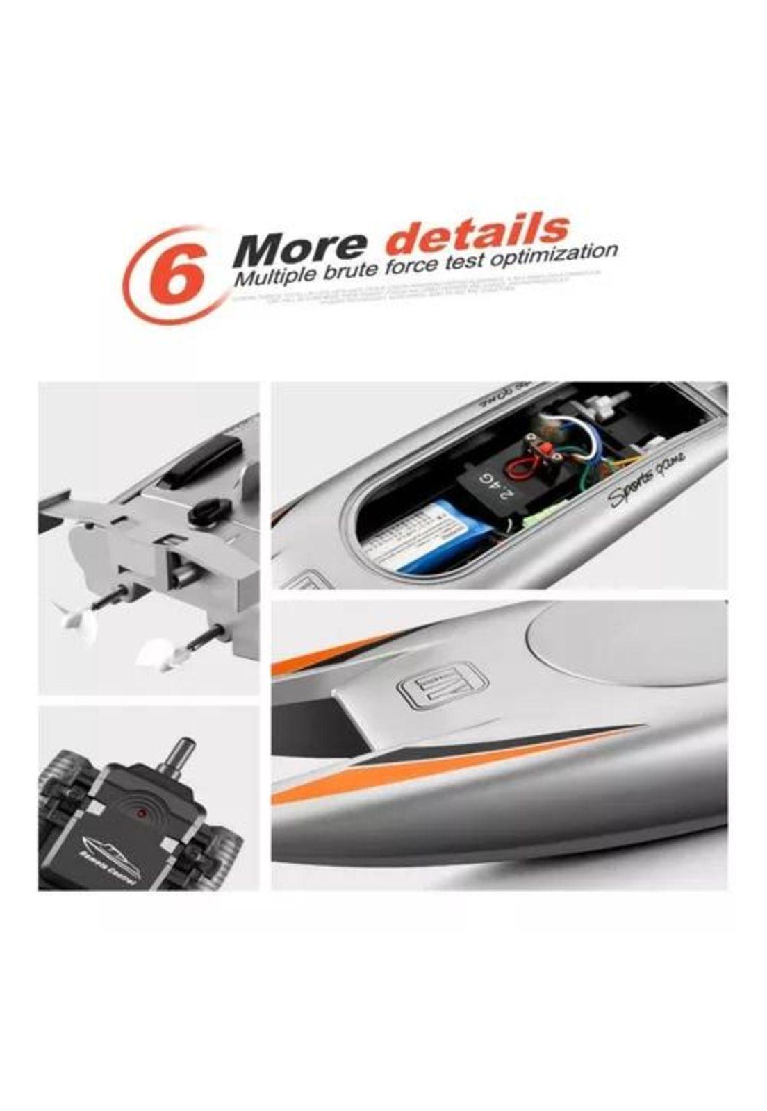 Lancha juguete a control remoto doble motor gris-6