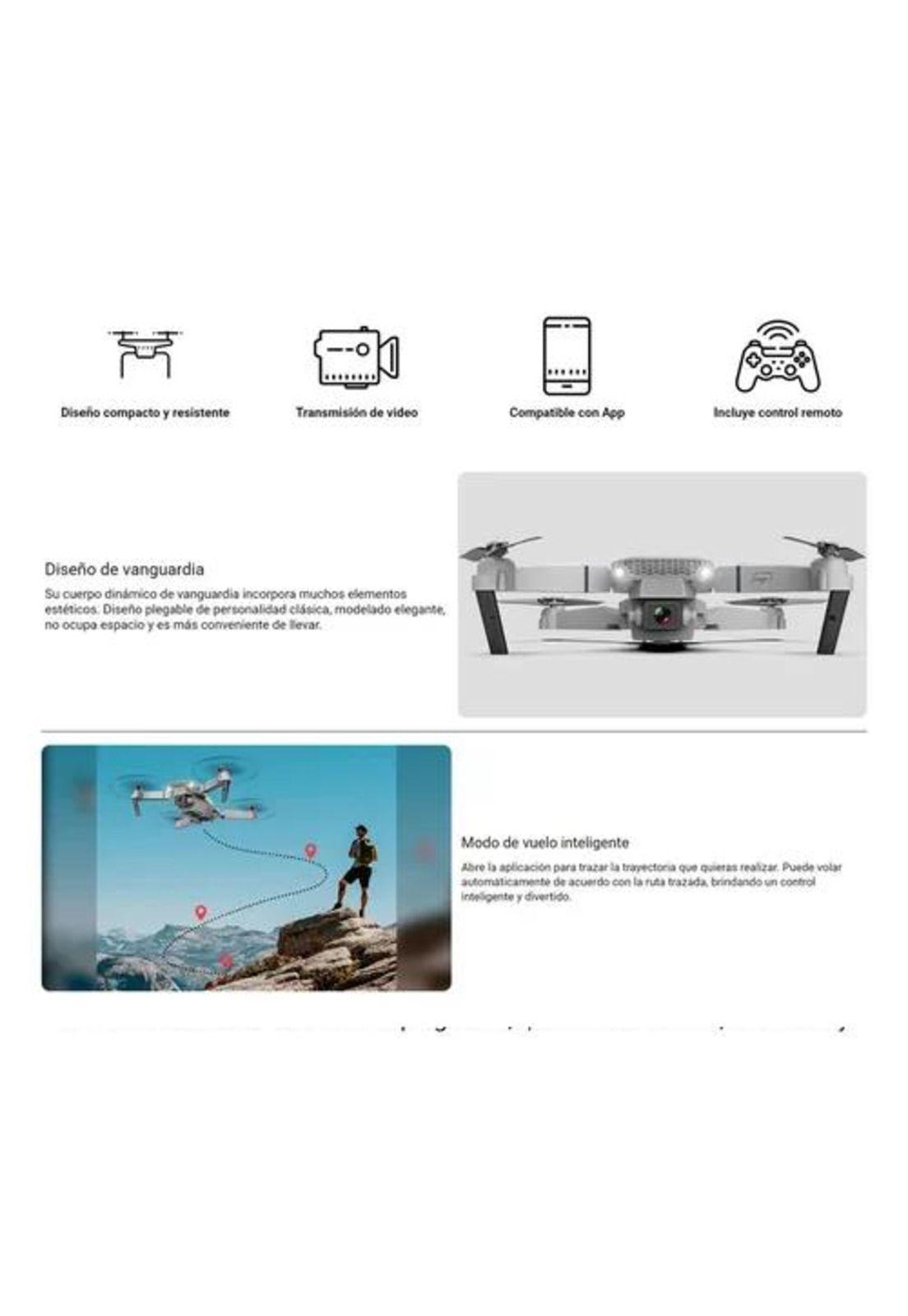 Drone Con Cámara Dual HD Wifi 3 Baterías Y Protectores Color Negro-7