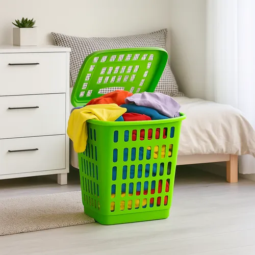 Cesta ropa plástico con tapa 45l-0