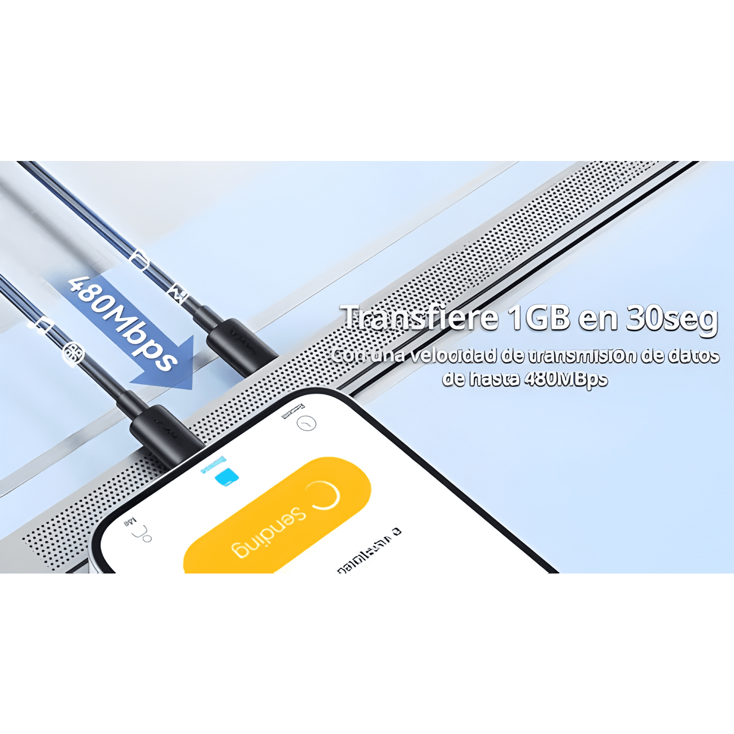 Cable para lightning 30w para iphone 8 a 14 largo 1 Blanco-4