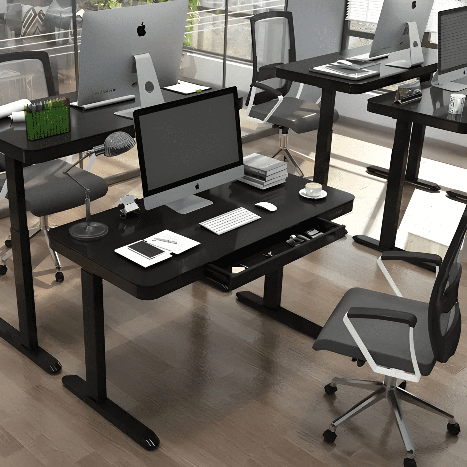 Escritorio home office cosmo eléctrico form Negro-1