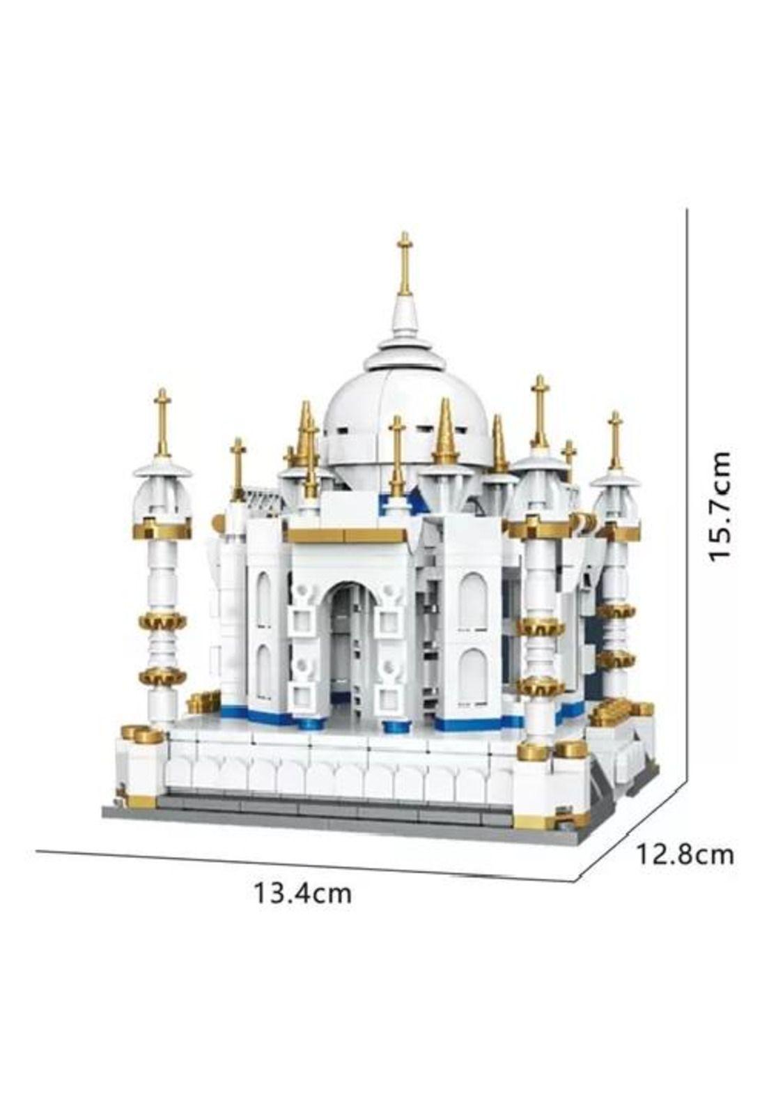 Casa miniatura Taj Mahal de bloques de construcción blanca-4