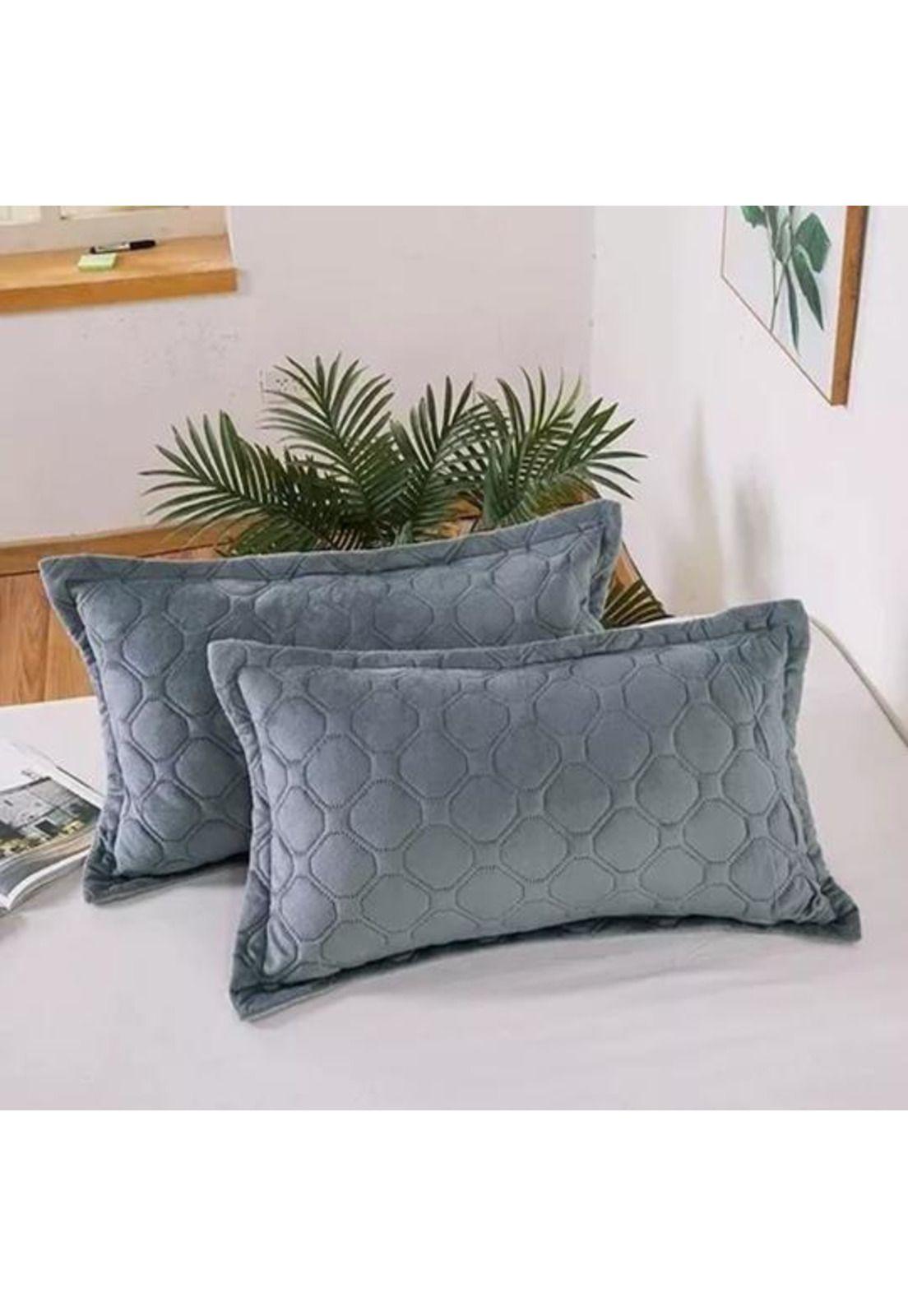 Fundas de almohadas con diseño gamuza 50x75 cm color gris-3