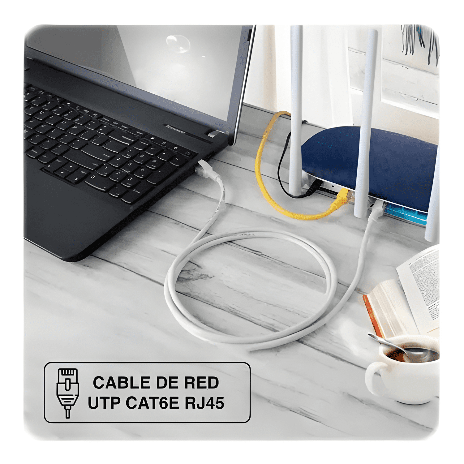 Cable De Red Rj45 Cat6e 50 Metros 4par 23awg Interior #15-4