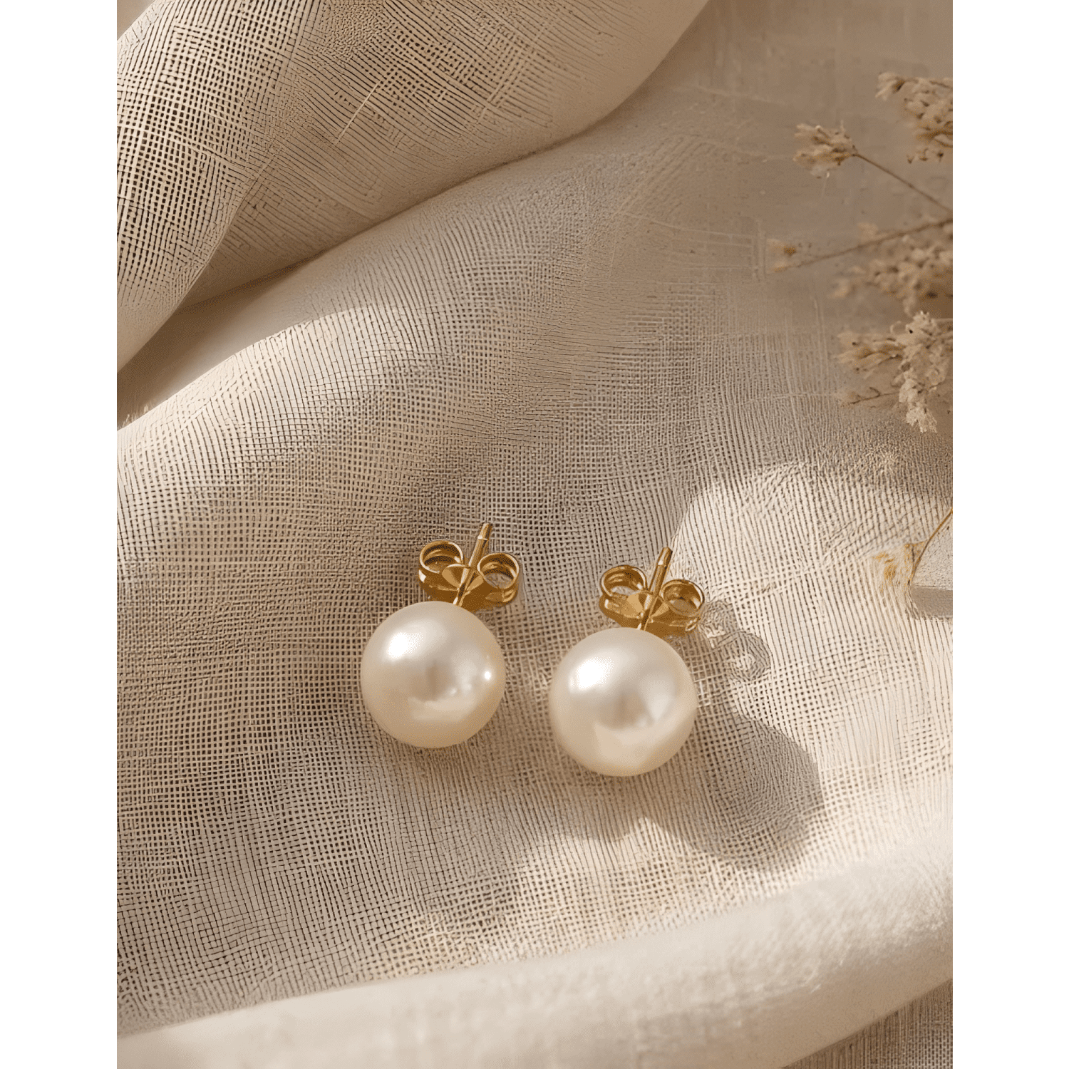 Aros Perla 12mm Mujer Enchape Oro 18k Clásicos Elegantes-3