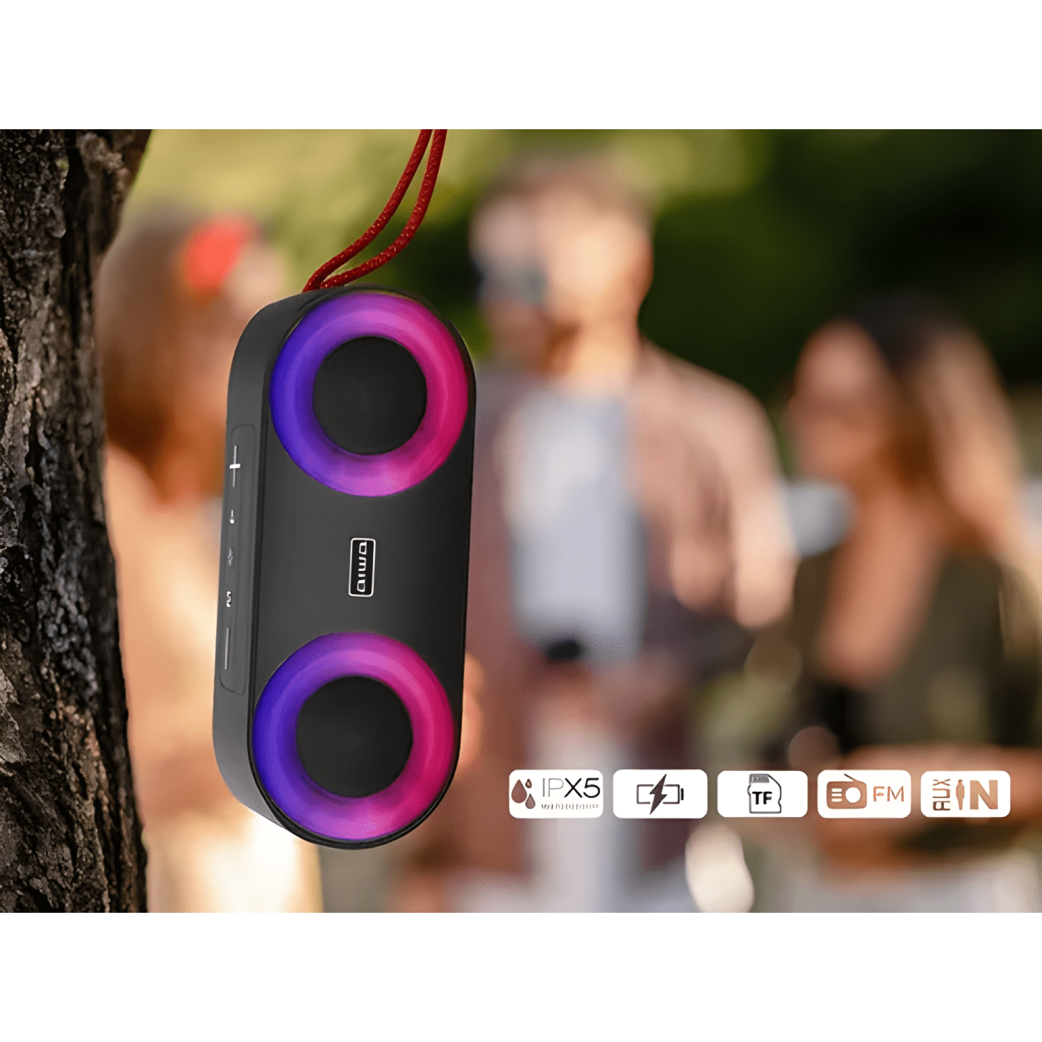 Parlante portátil bluetooth 20w ipx5 radio fm Negro-3
