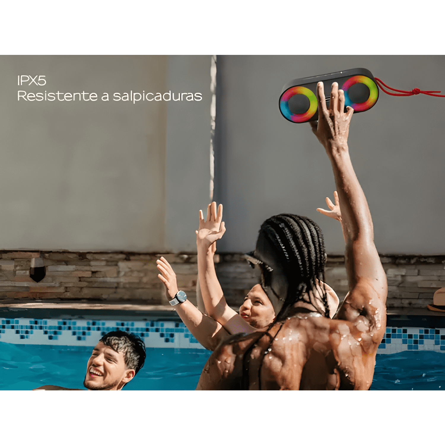 Parlante portátil bluetooth 20w ipx5 radio fm Negro-4
