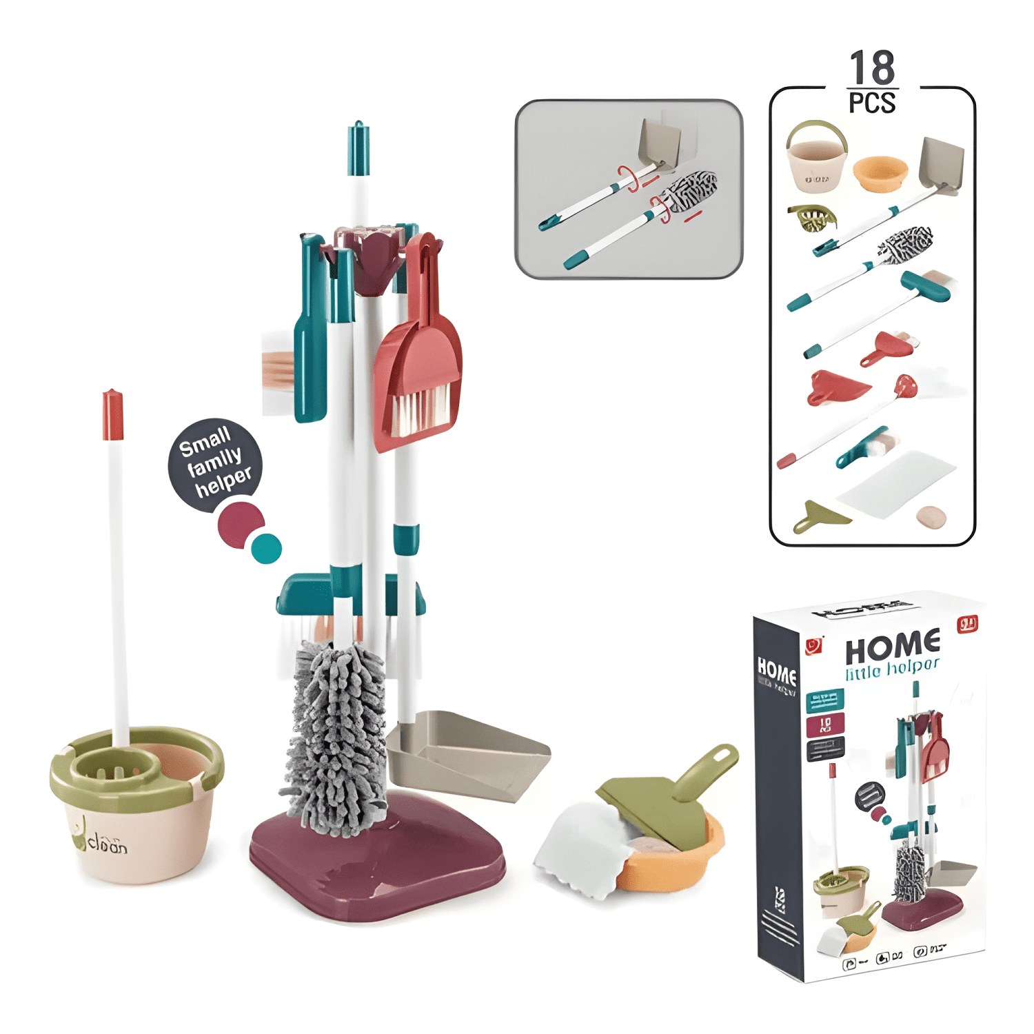 Set simulador limpieza juguete didáctico 18 pcs-2