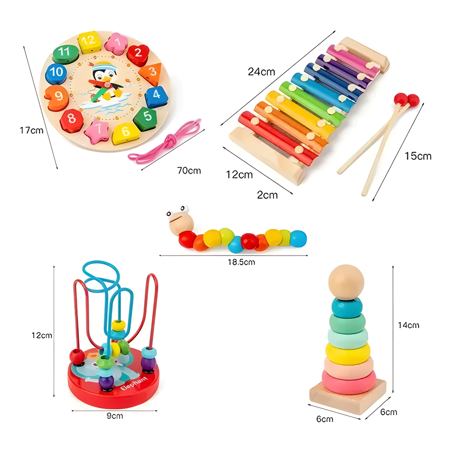 5Pcs juego didáctico sensorial bebé estimulación temprana #2-3