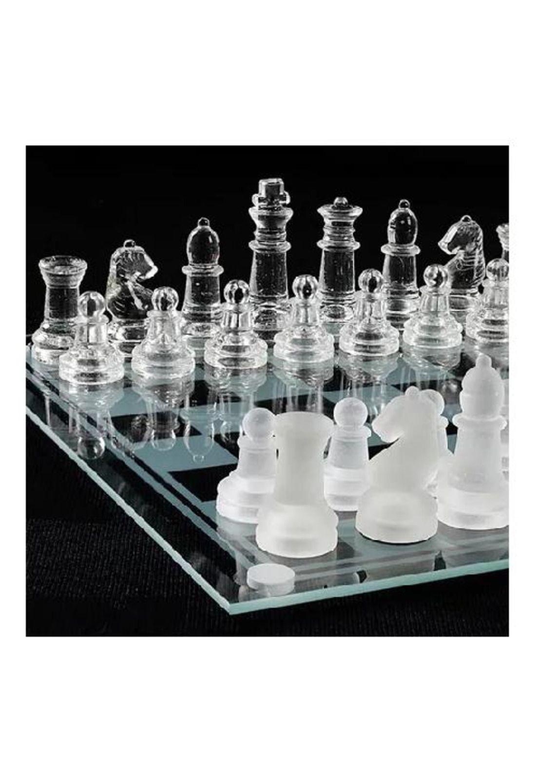 Ajedrez de cristal calidad 26x26 cm juego de mesa lujo-1