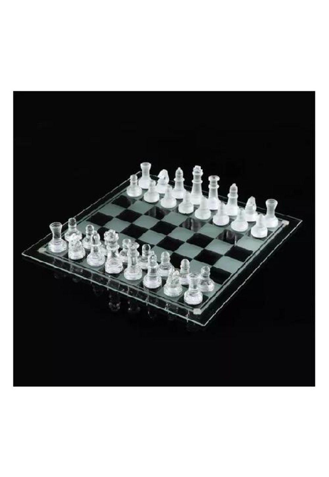 Ajedrez de cristal calidad 26x26 cm juego de mesa lujo-2