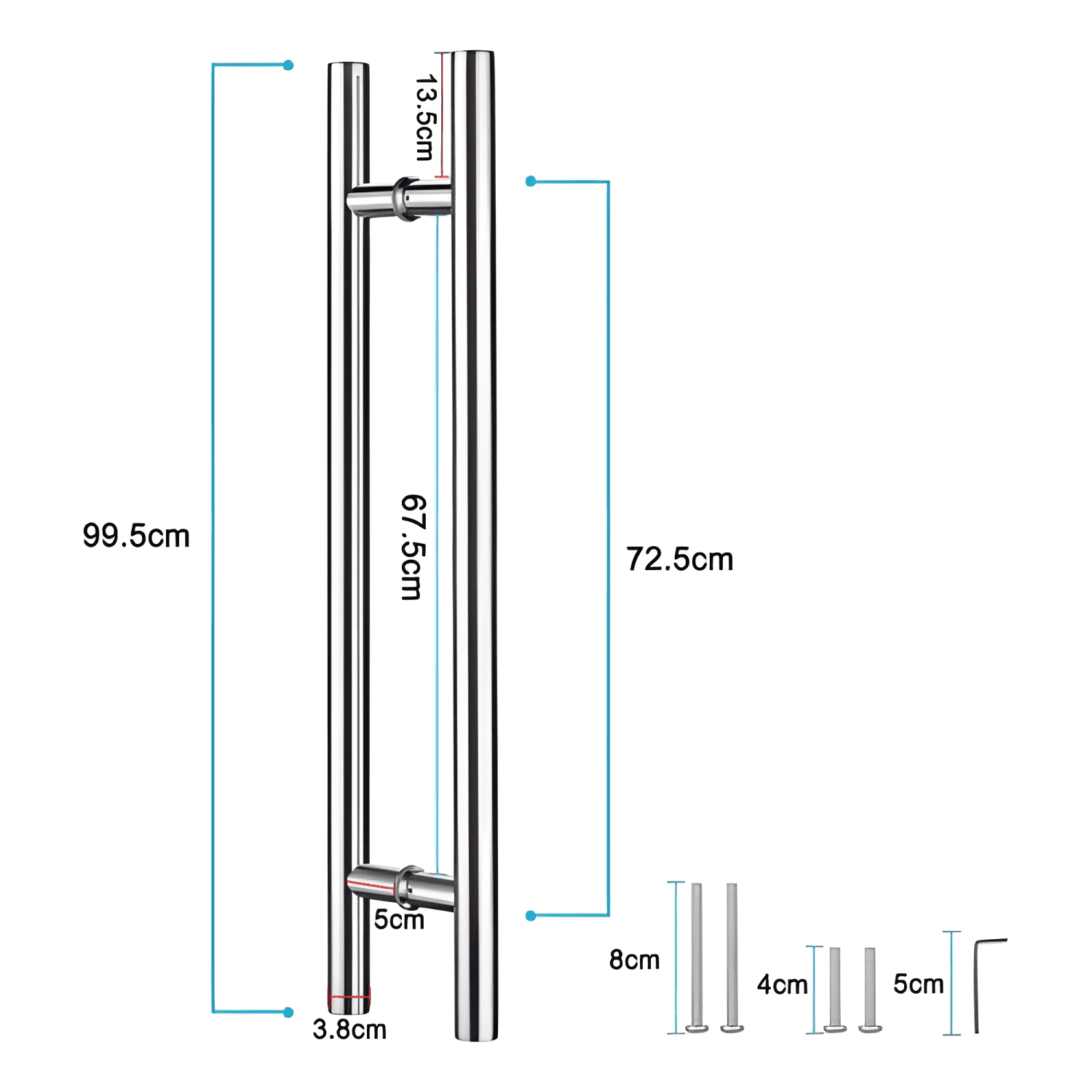 Manija tirador para puerta de acero inoxidable 100 cm #1-1