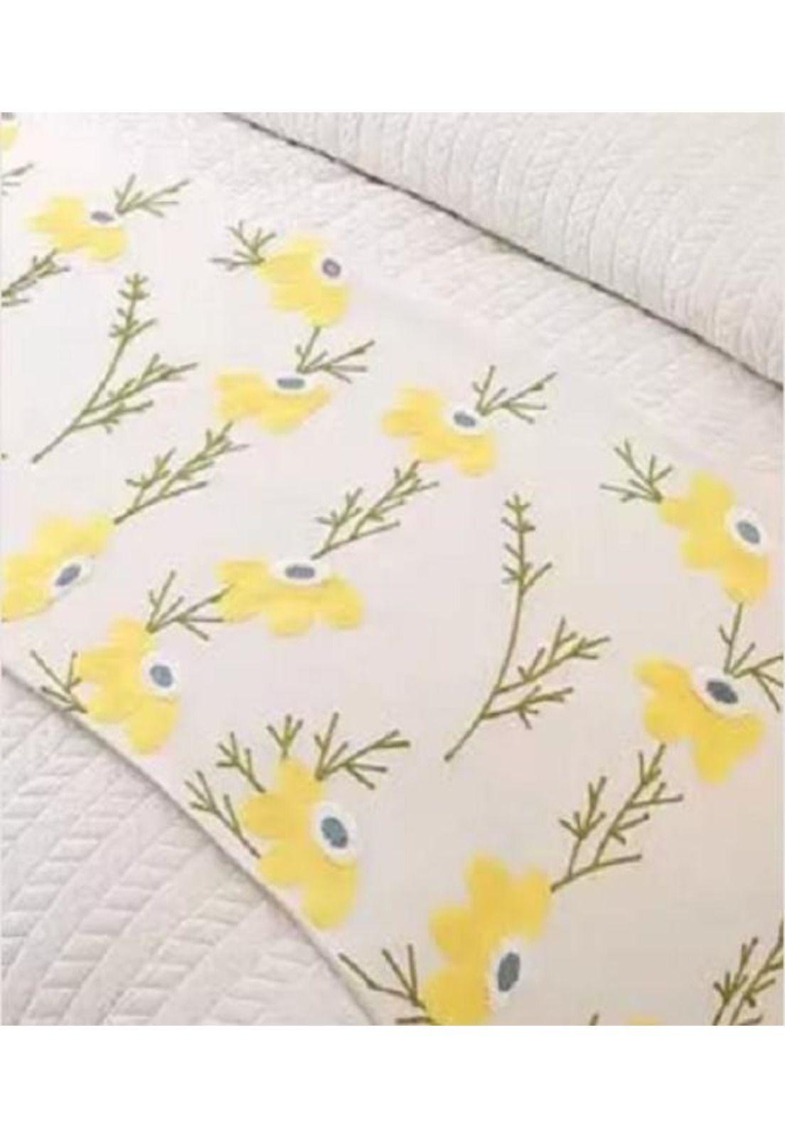 Piecera bordada para cama sin fundas de cojín diseño 7 color crema-0