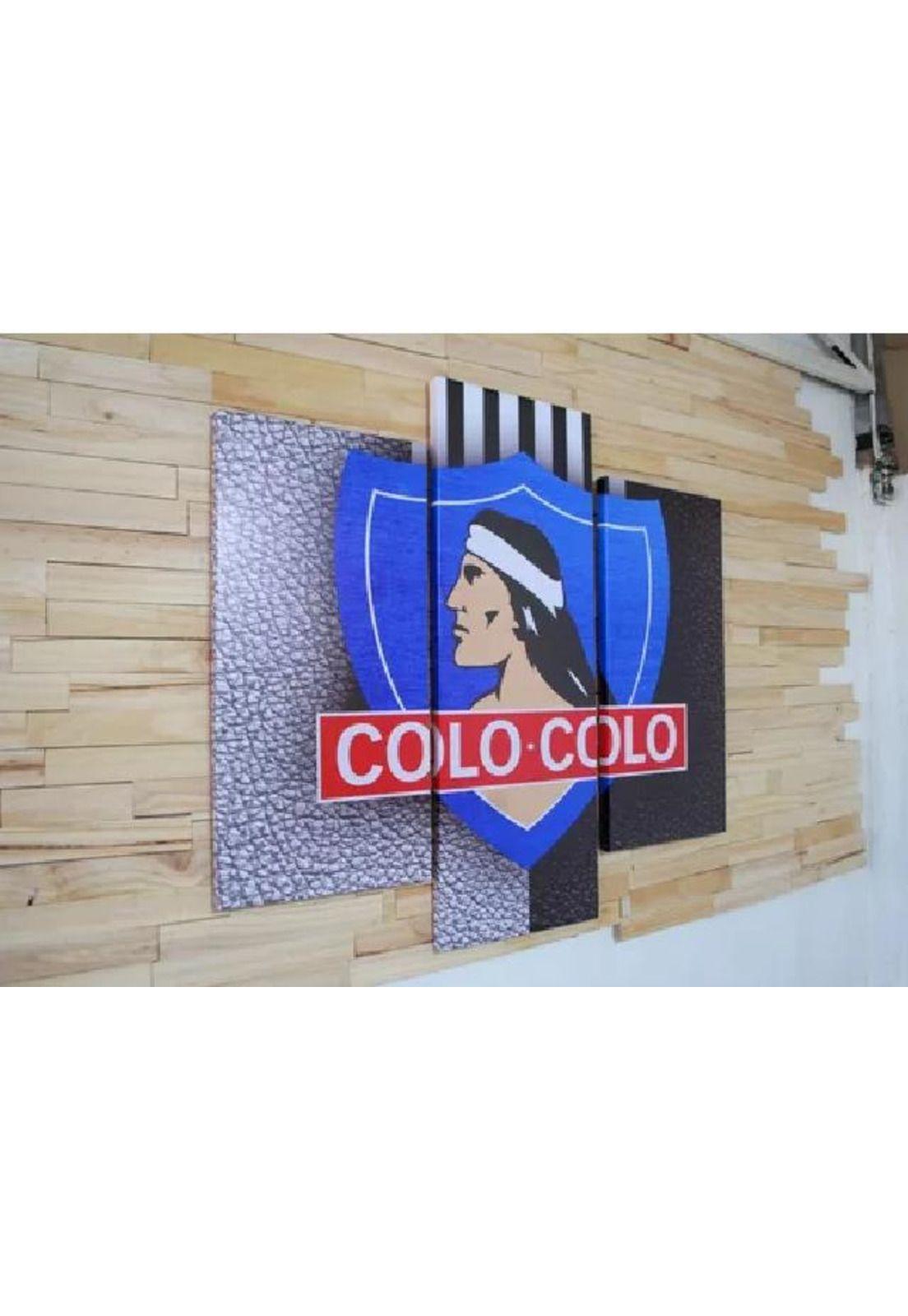 Cuadro Tríptico 90x80cm Colo Colo. Bastidor de Madera-0