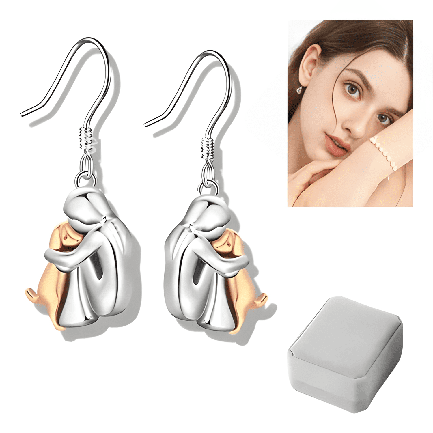 Aros Mujer Perro Pendientes Plata 925 Joya Mujer Regalo #5-0