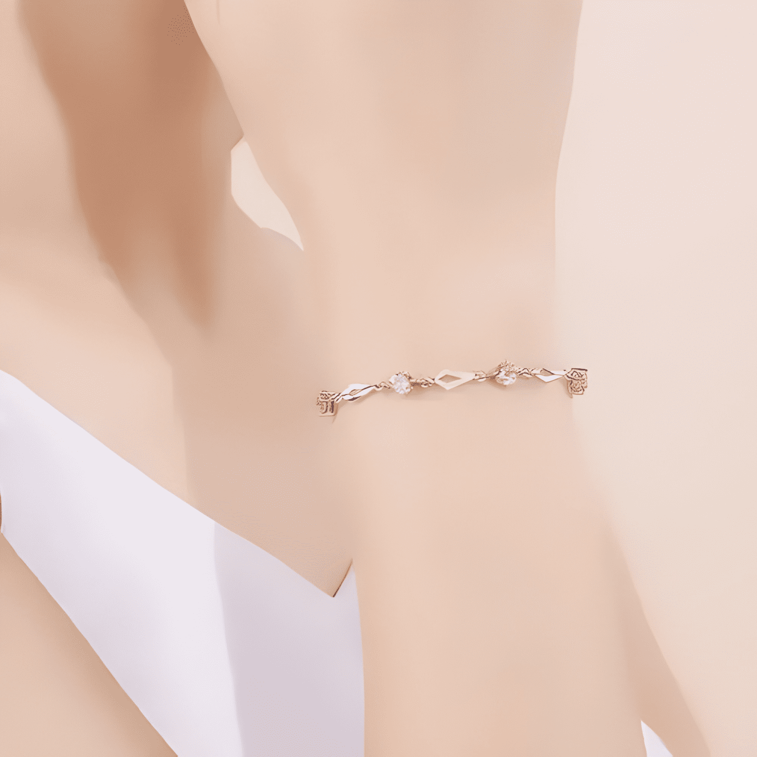 Pulsera de plata fina 925 amatista +caja redonda Lila #7-3