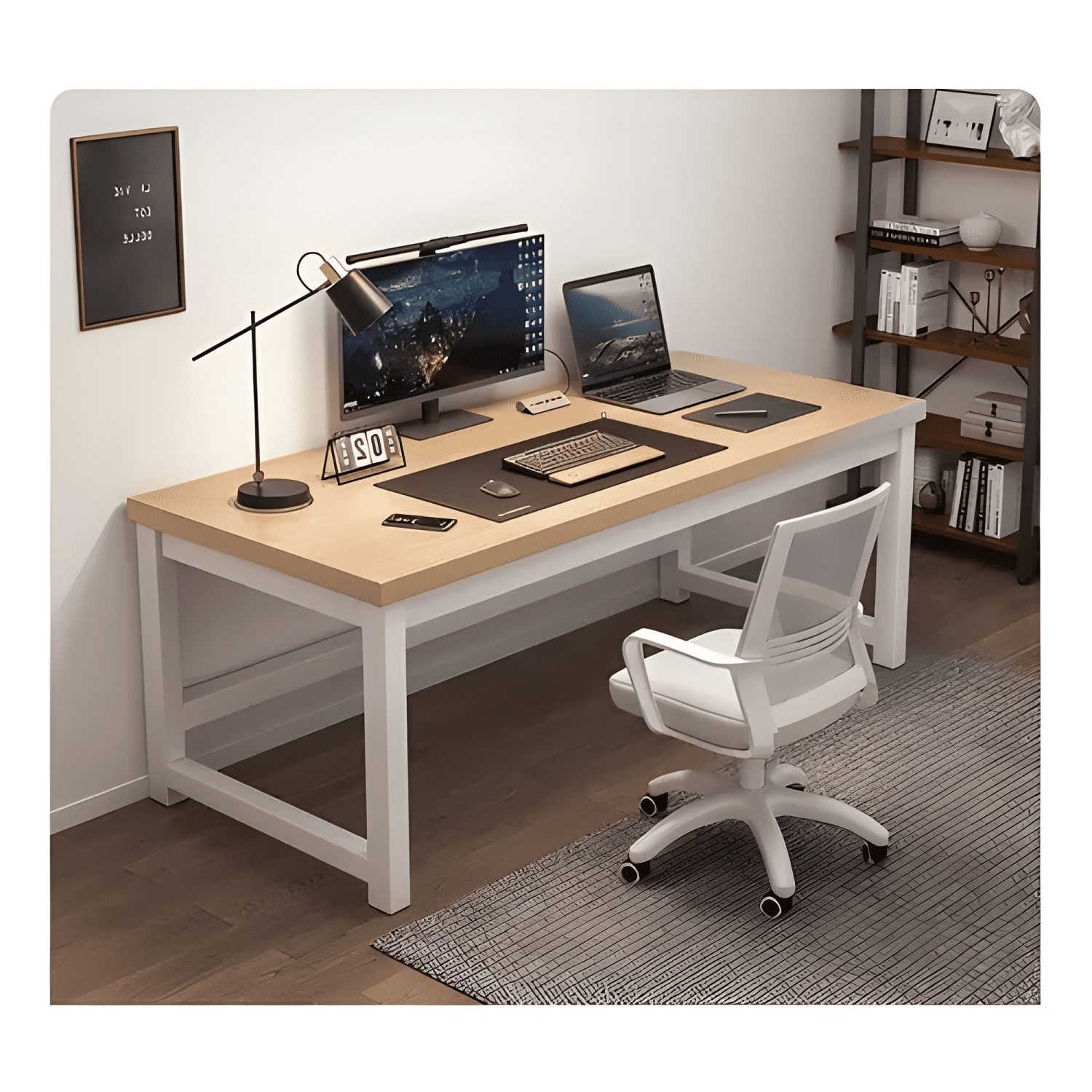 Escritorio oficina madera espesor 25mm 140x60x75cm-1