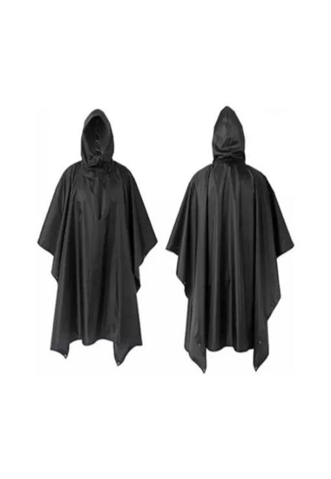 Poncho impermeable militar, poncho lluvia capa lluvia color negro-2