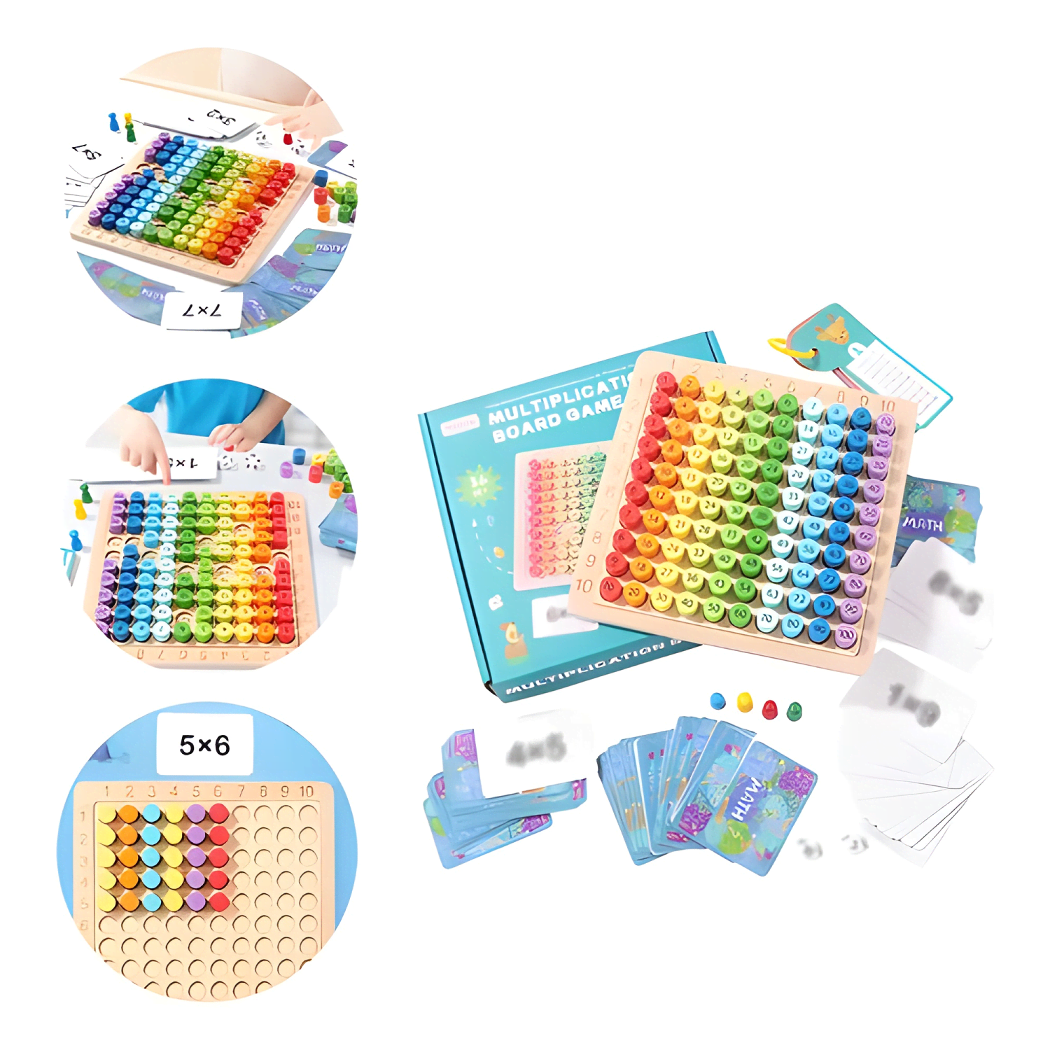 Tablero didactico tabla de multiplicar juego montessori #4-0