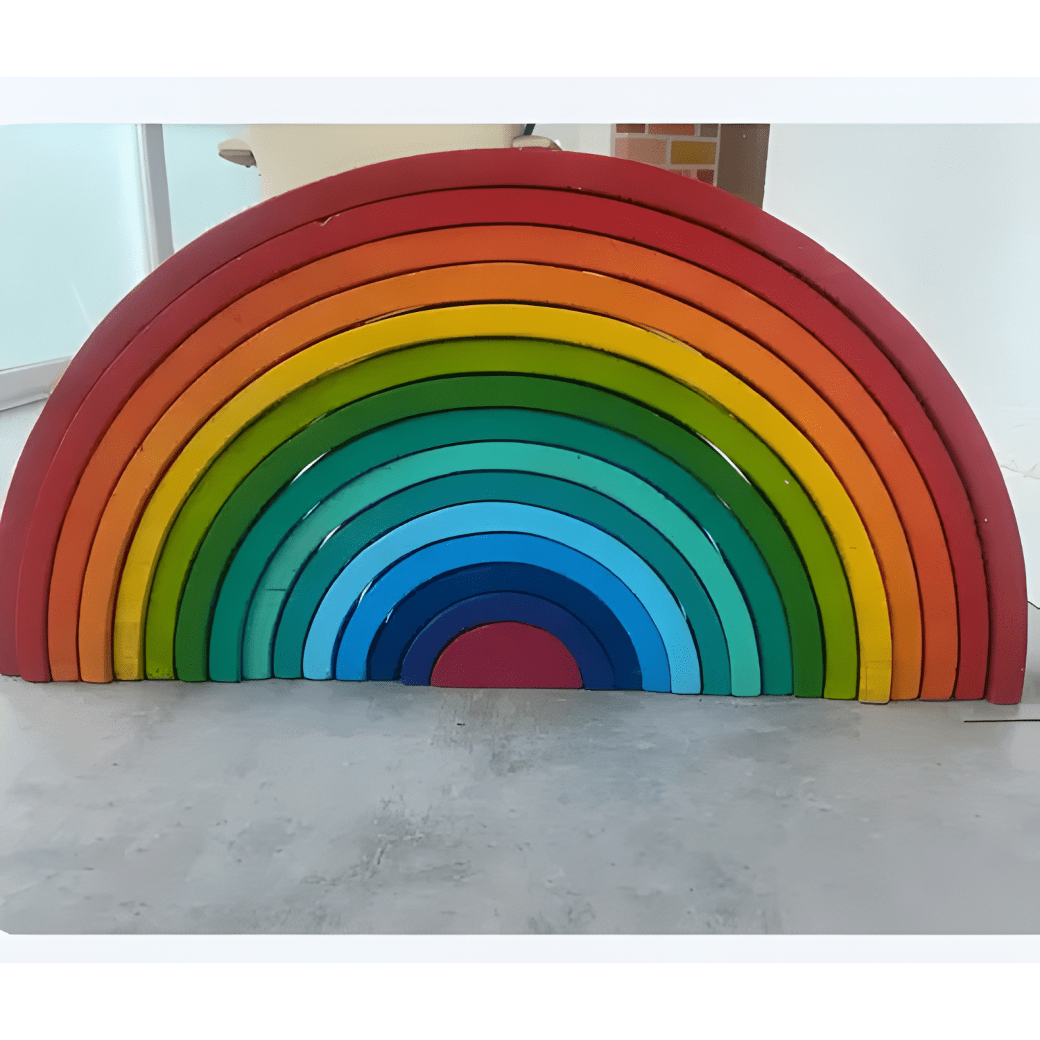 Juego apilamiento arcoíris de madera montessori para niños-2