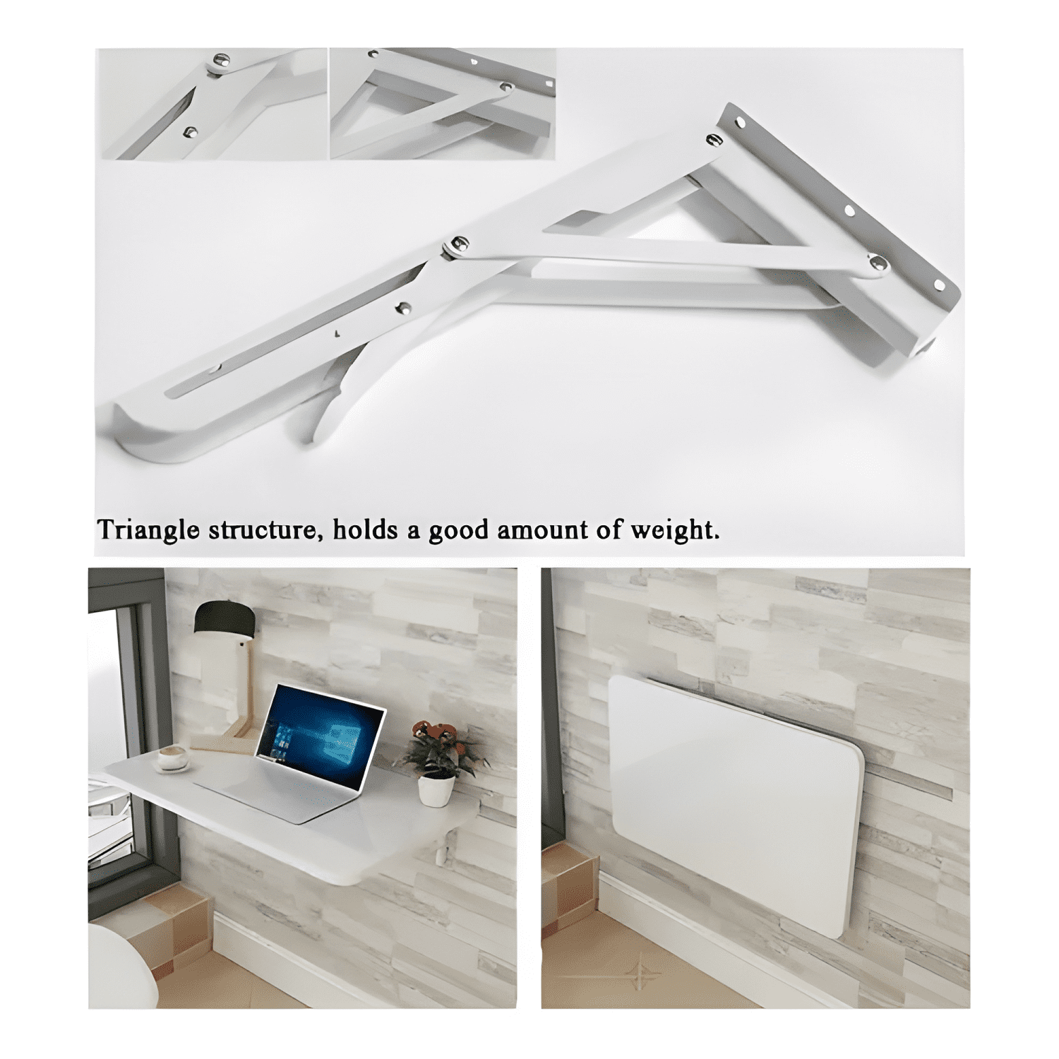 Estante mesa escritorio plegable de pared en madera-3