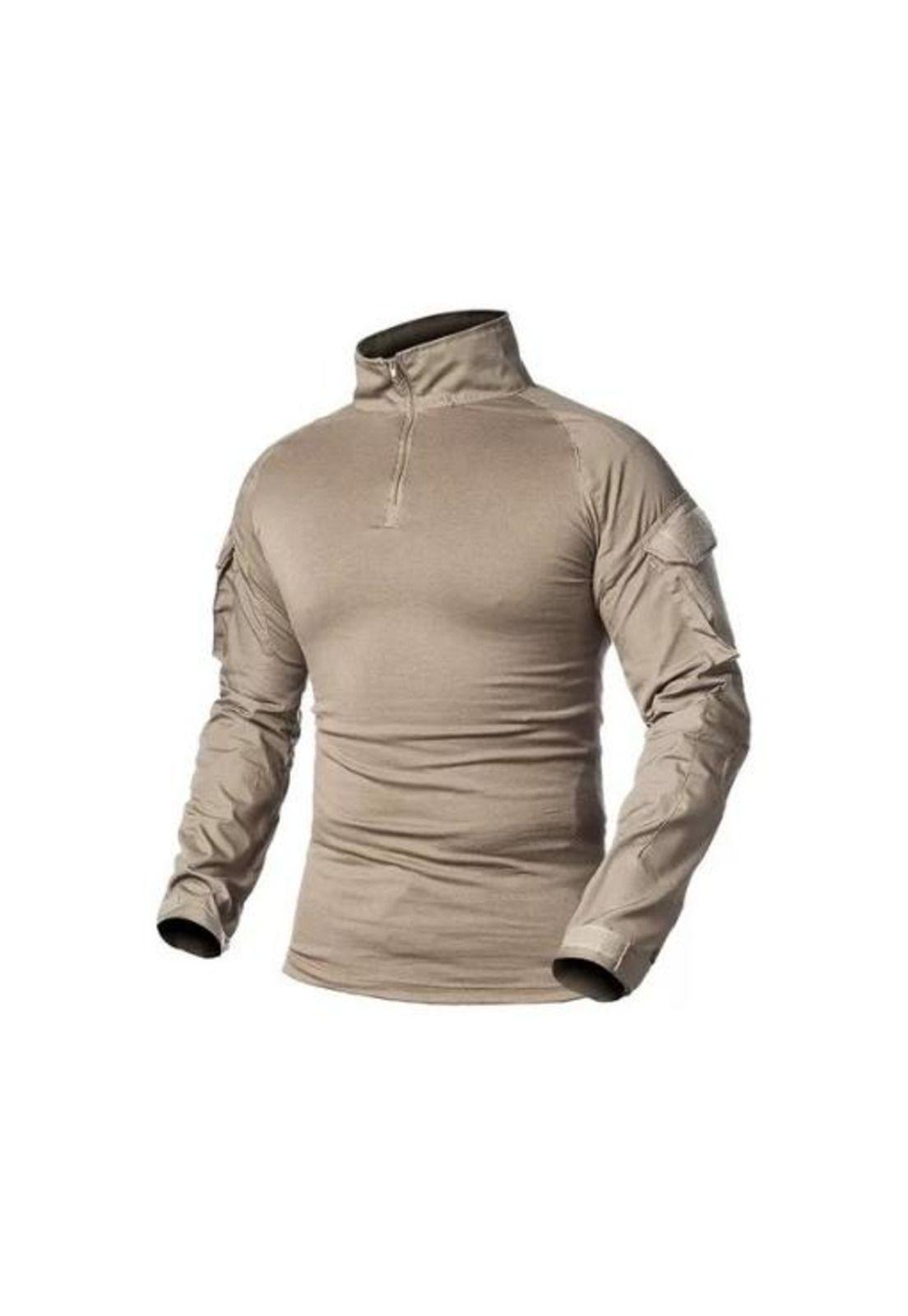 Polera Táctica Combat Shirt Militar Airsoft, Color Beige, Talla 4XL-0