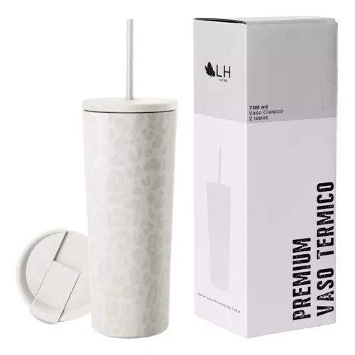 Vaso térmico mug LH 700 lt, acero inoxidable, frío y calor, color blanco-0
