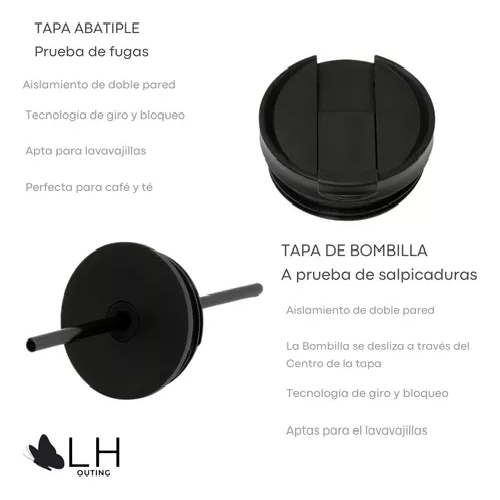 Vaso térmico mug LH 700 lt, acero inoxidable, frío y calor, color blanco-2