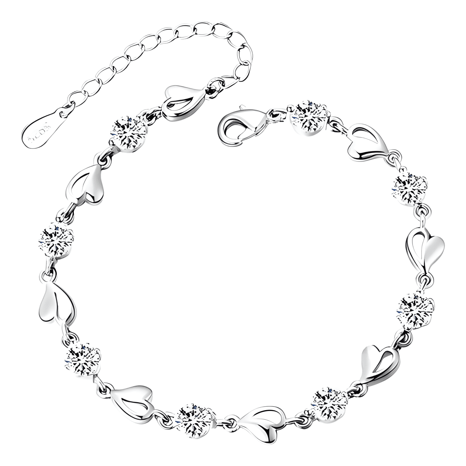 Pulsera corazón plata 925 mujer elegante regalo-0