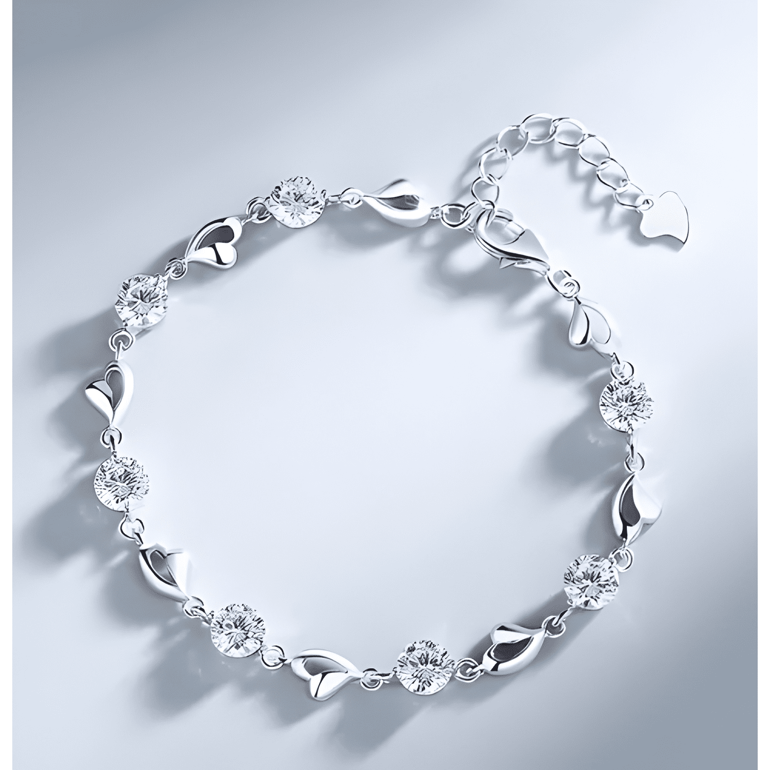 Pulsera corazón plata 925 mujer elegante regalo-1