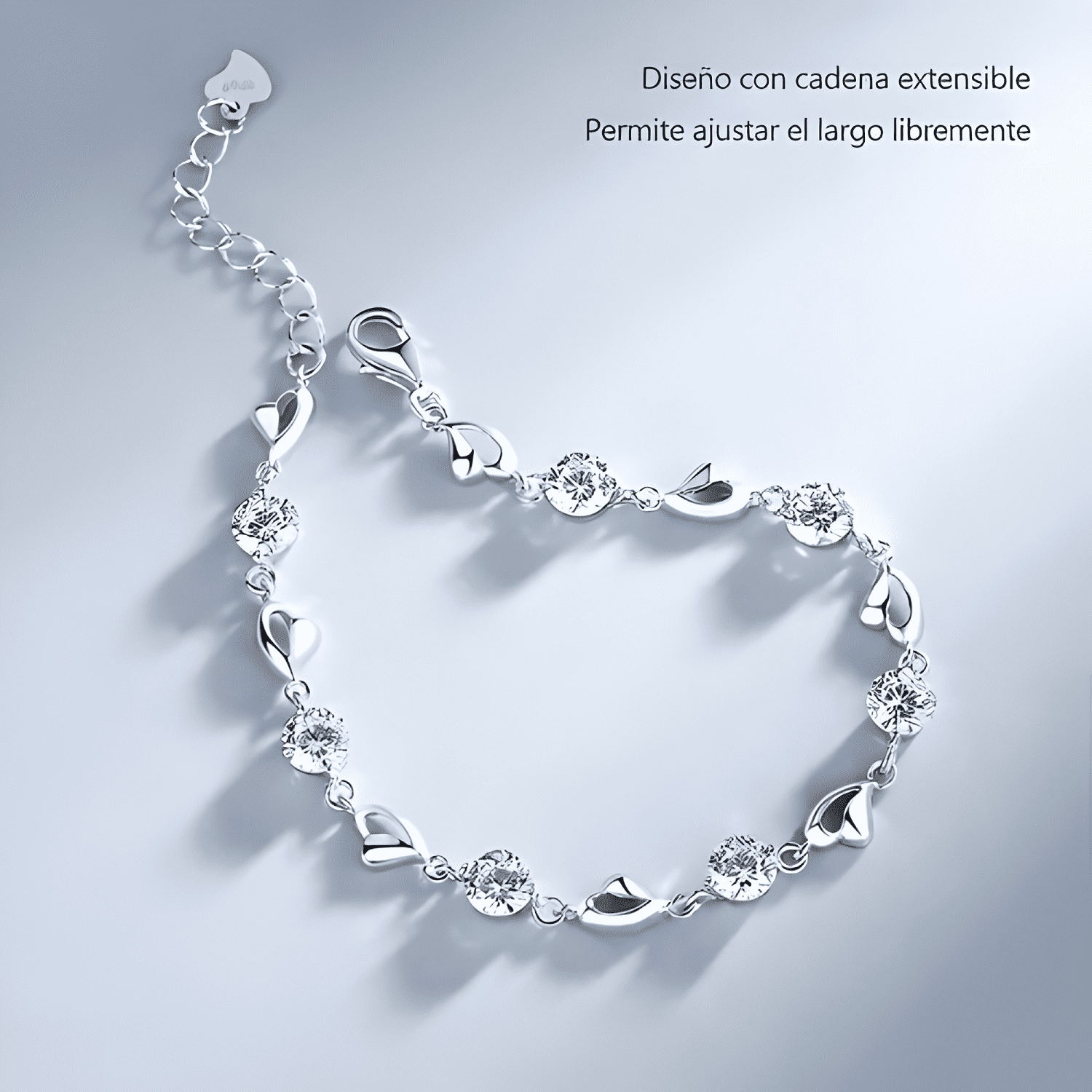 Pulsera corazón plata 925 mujer elegante regalo-4