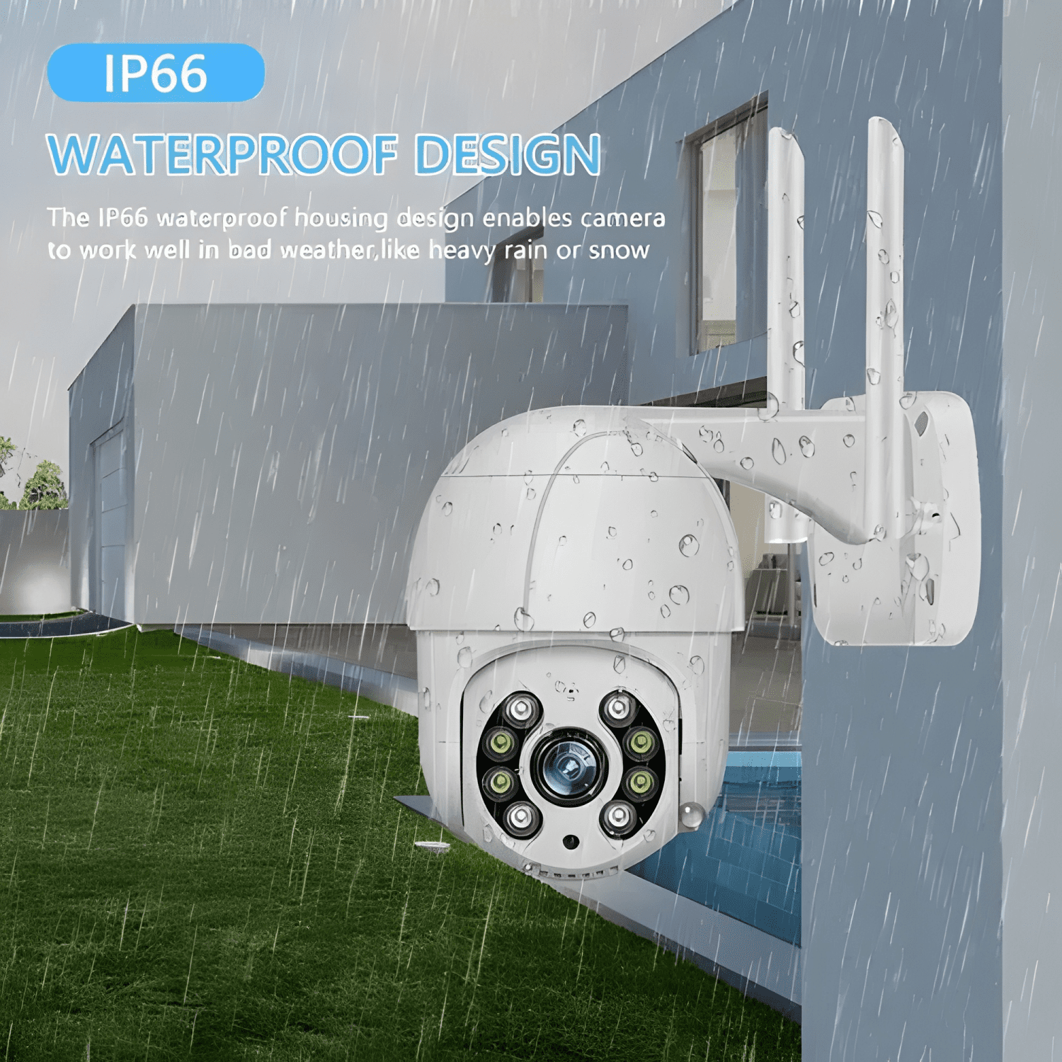 Camara Ip Interior Exterior Wifi Camaras de Blanco-4