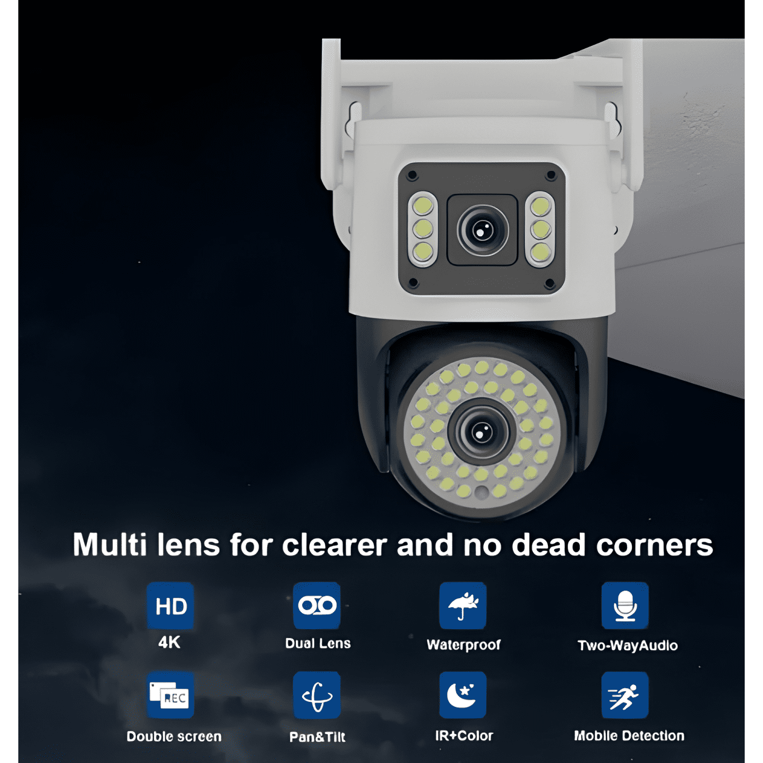 Camara Ip Exterior Doble Visión Nocturna 360 con App Yoosee-3