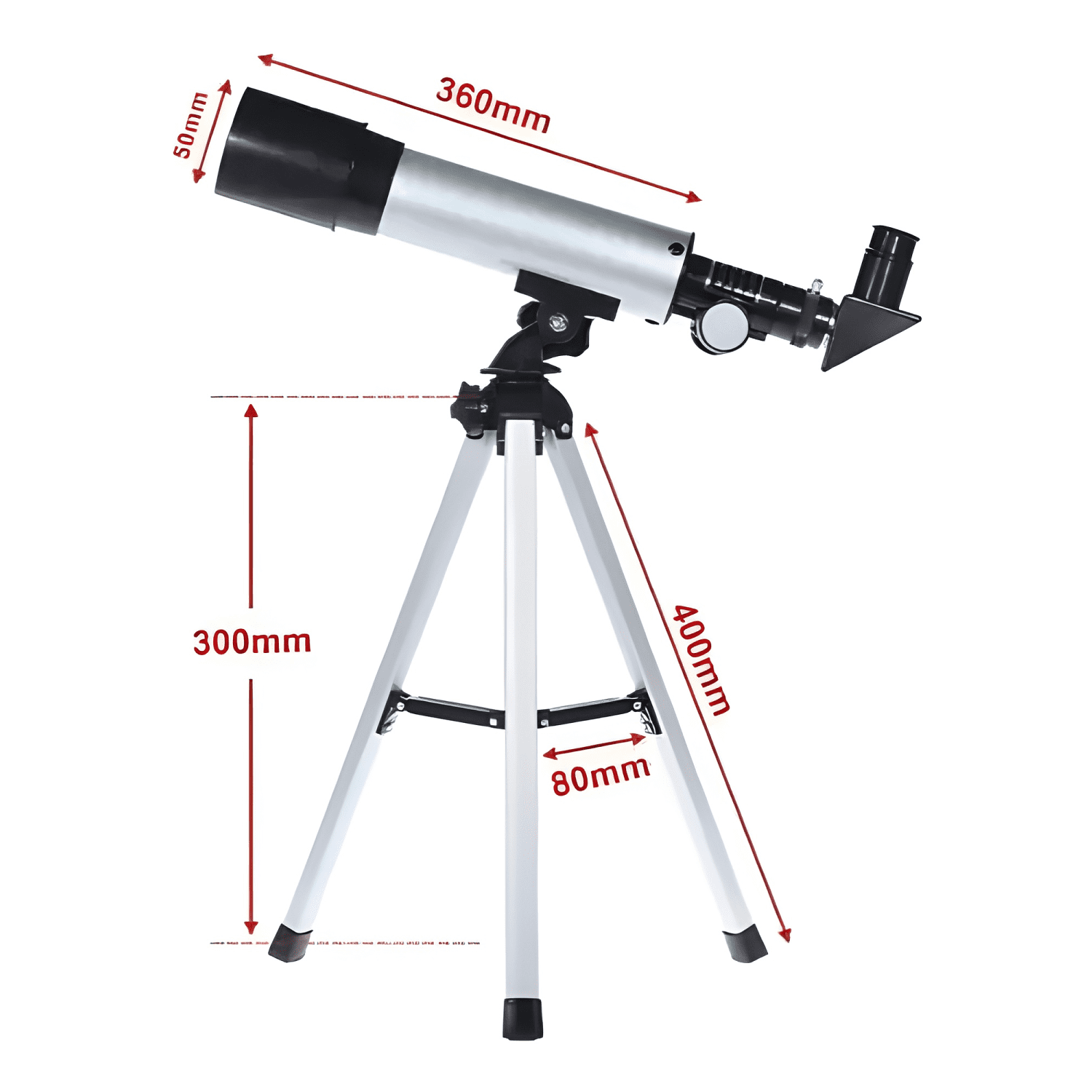 Telescopio Astronómico F36050 Monocular Zoom Plateado-4