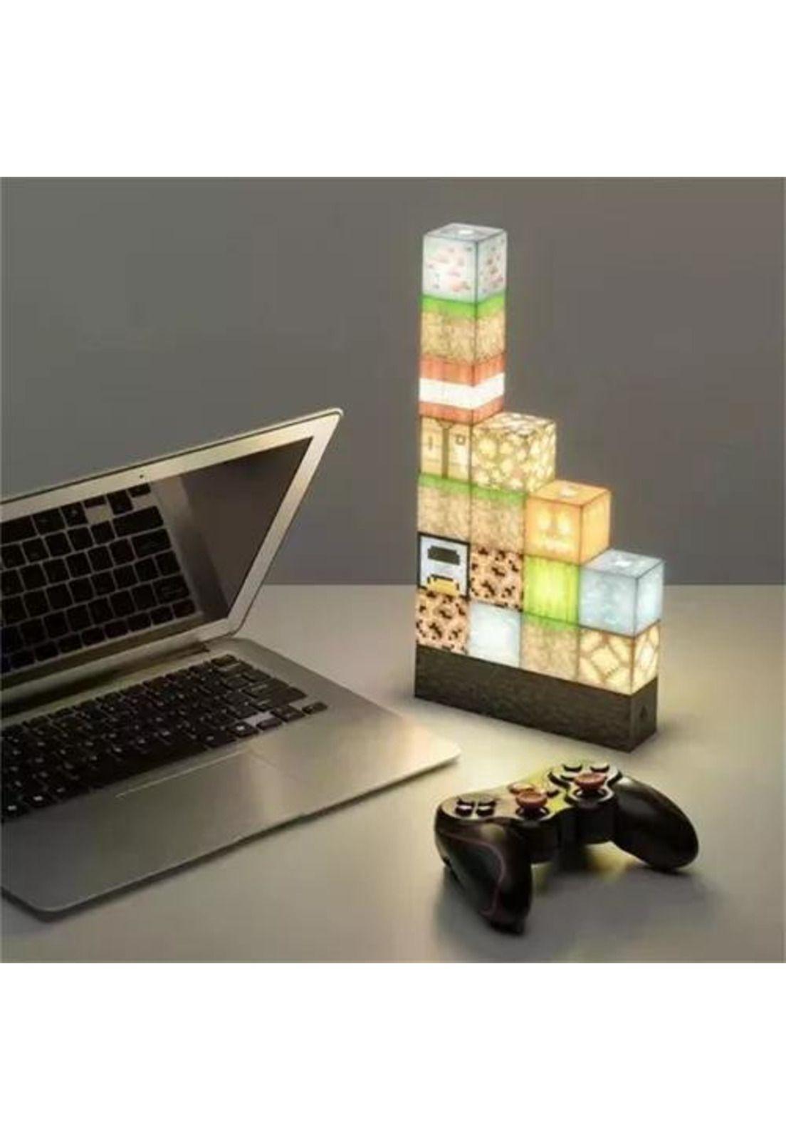 Lámpara de construcción de bloques para niños multicolor-5