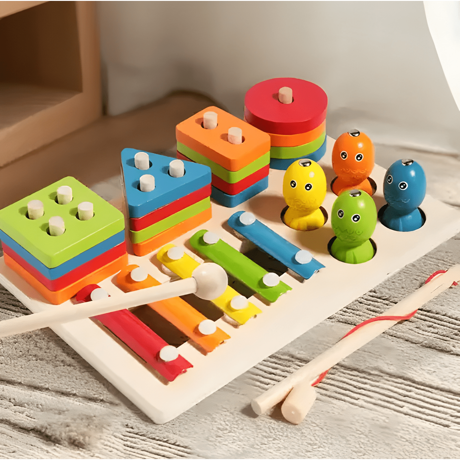 Juego didáctico 3 en 1 pesca niño construcción y música-2